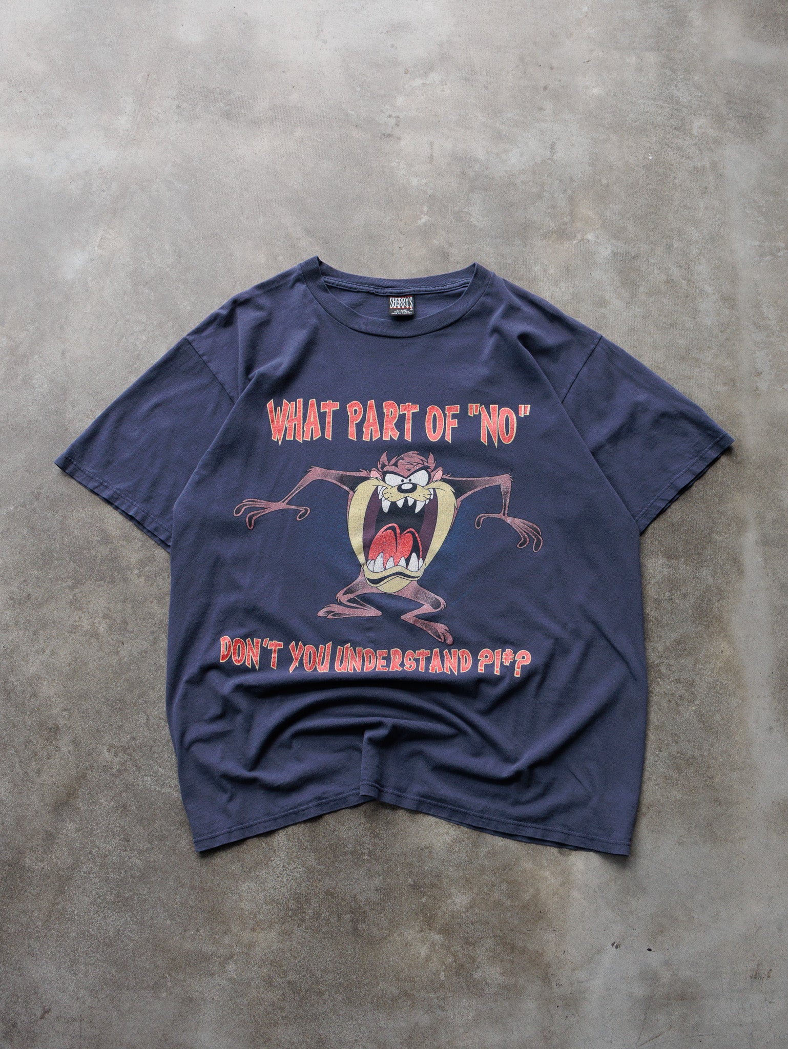 Vintage Navy Looney Tunes Taz Tee (XL)