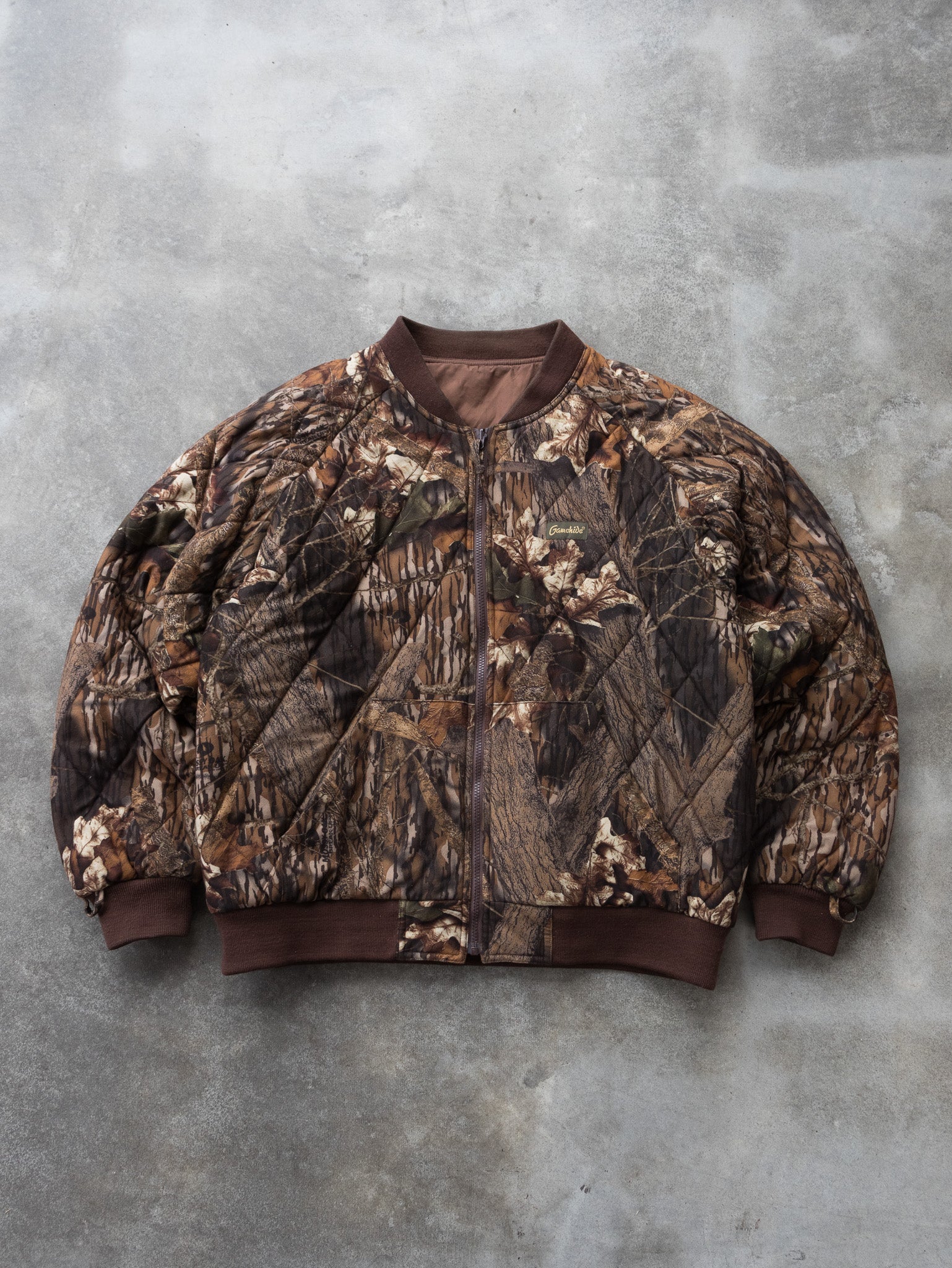 Vintage Camo Gamehide Quilted Reversible Jacket (XL)