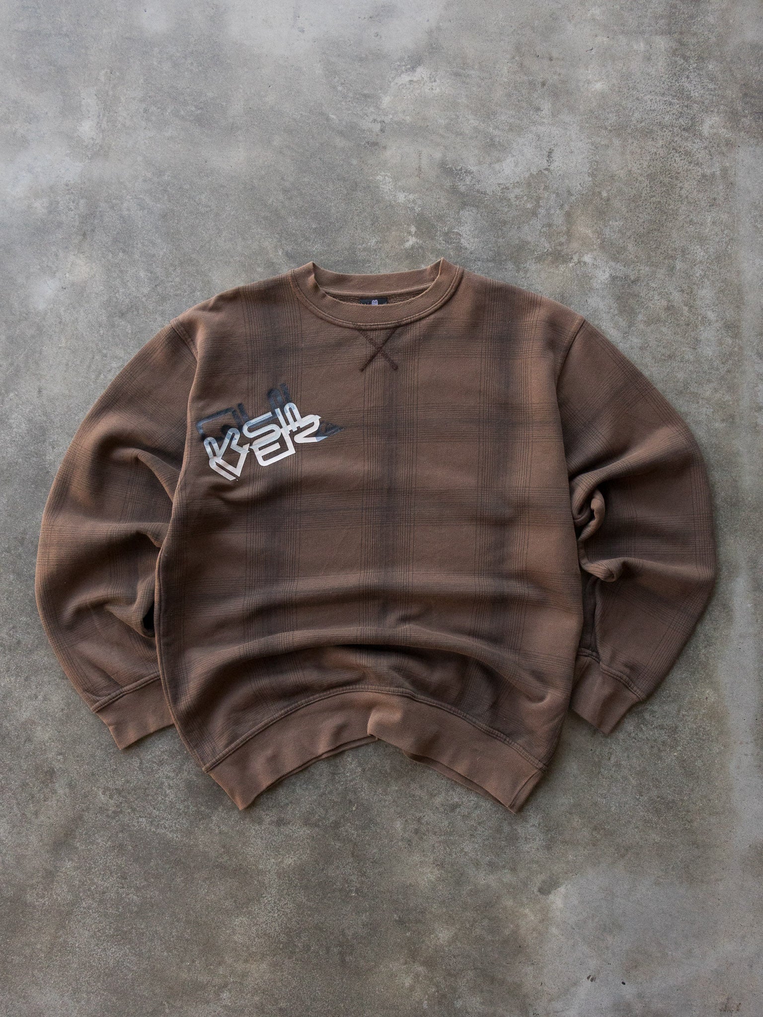Vintage Brown Quiksilver Grid Sweatshirt (L)