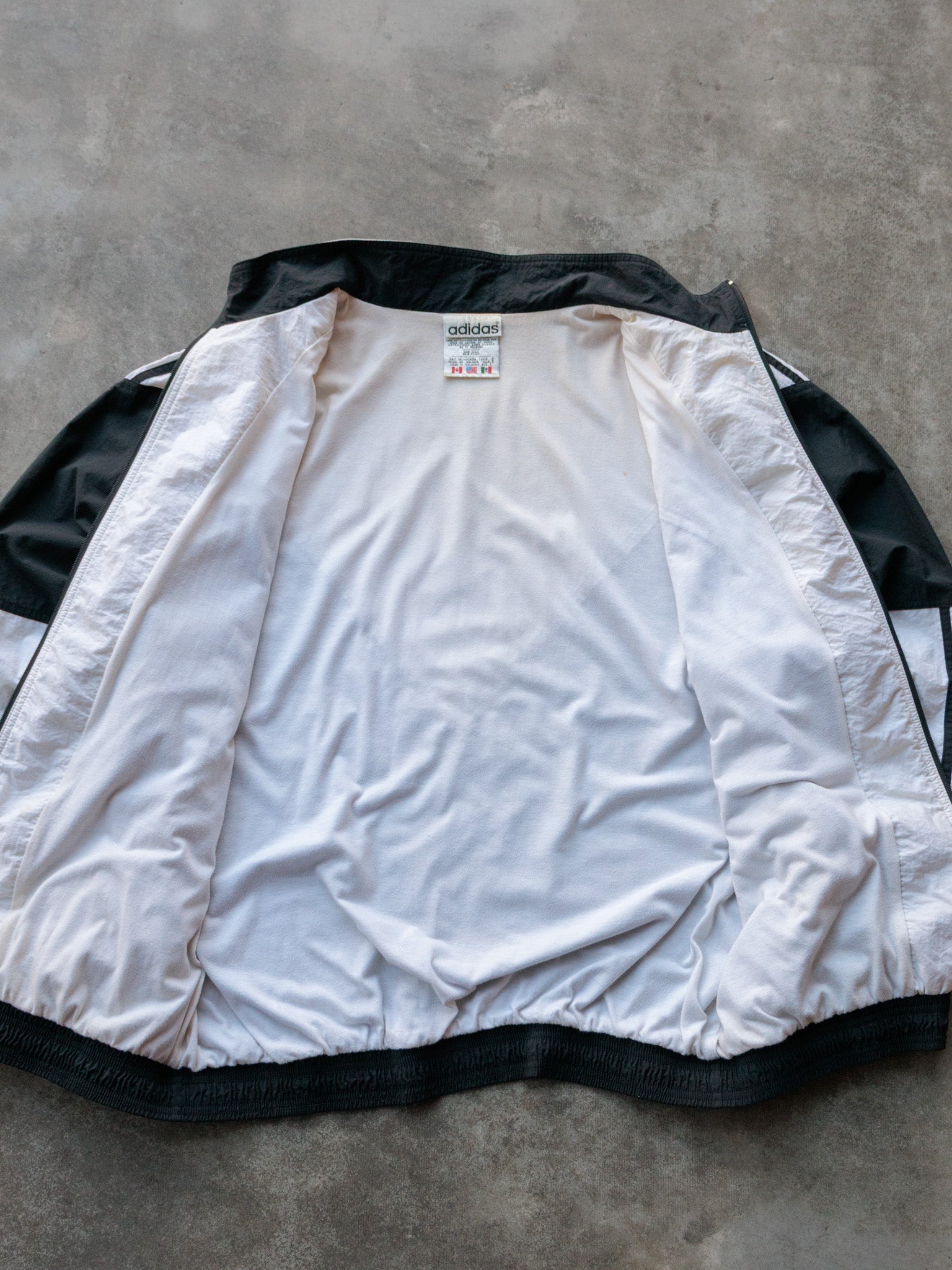 Vintage 90s Black & White Adidas Track Jacket (L)