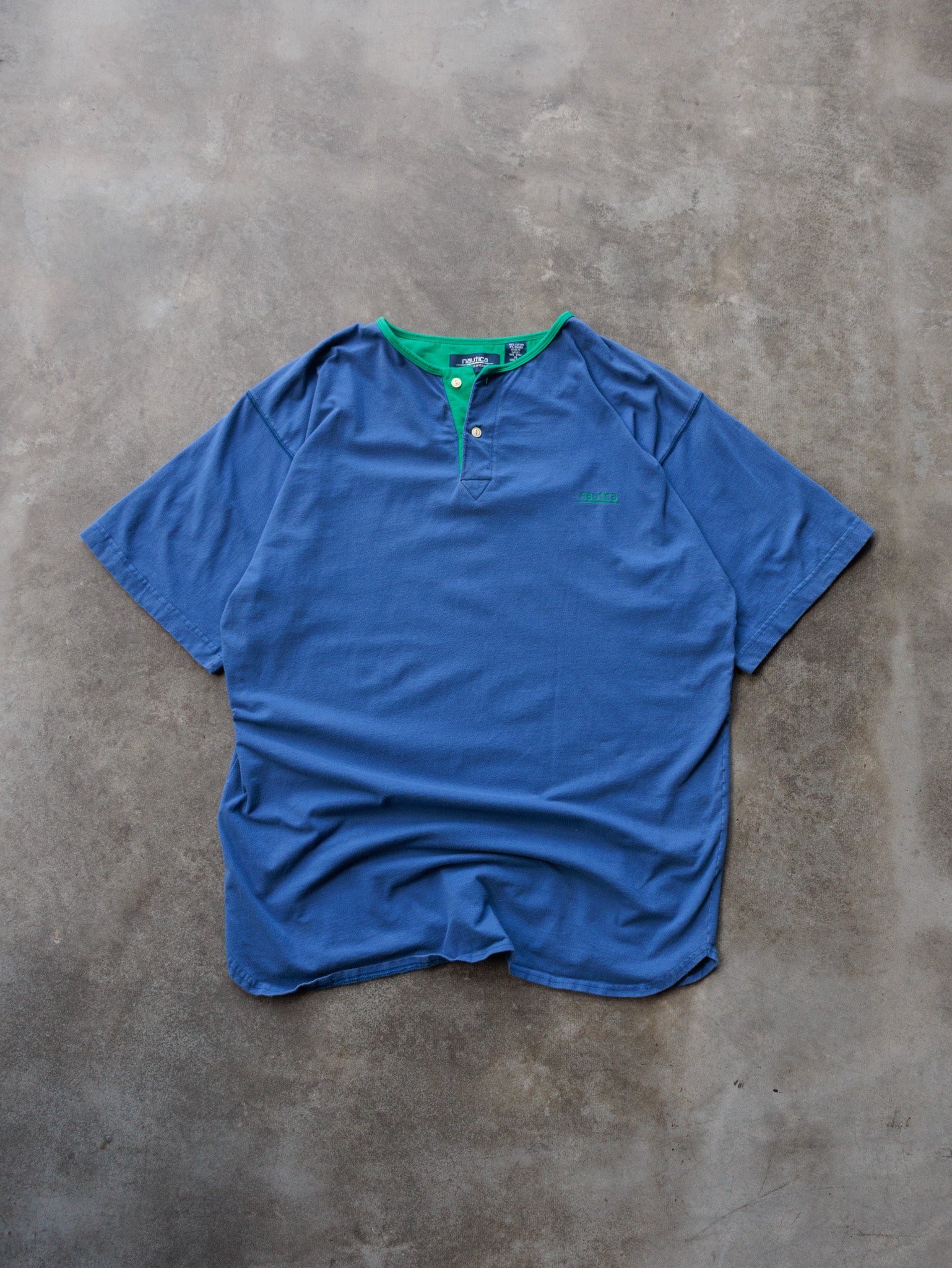 Vintage 00s Blue Nautica Short Sleeve Shirt (XL)