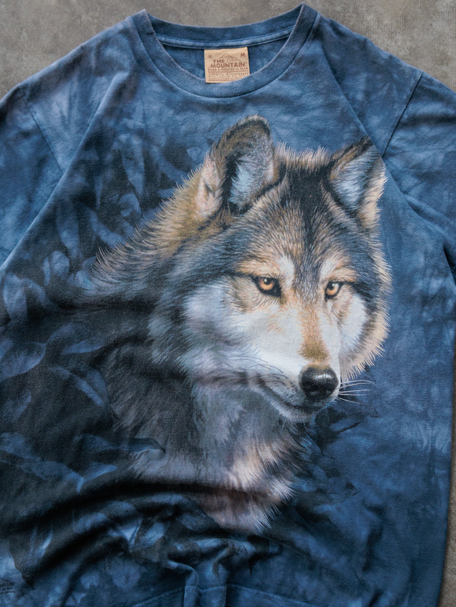 Vintage 2007 Blue Tie-Dye Wolf Tee (M)