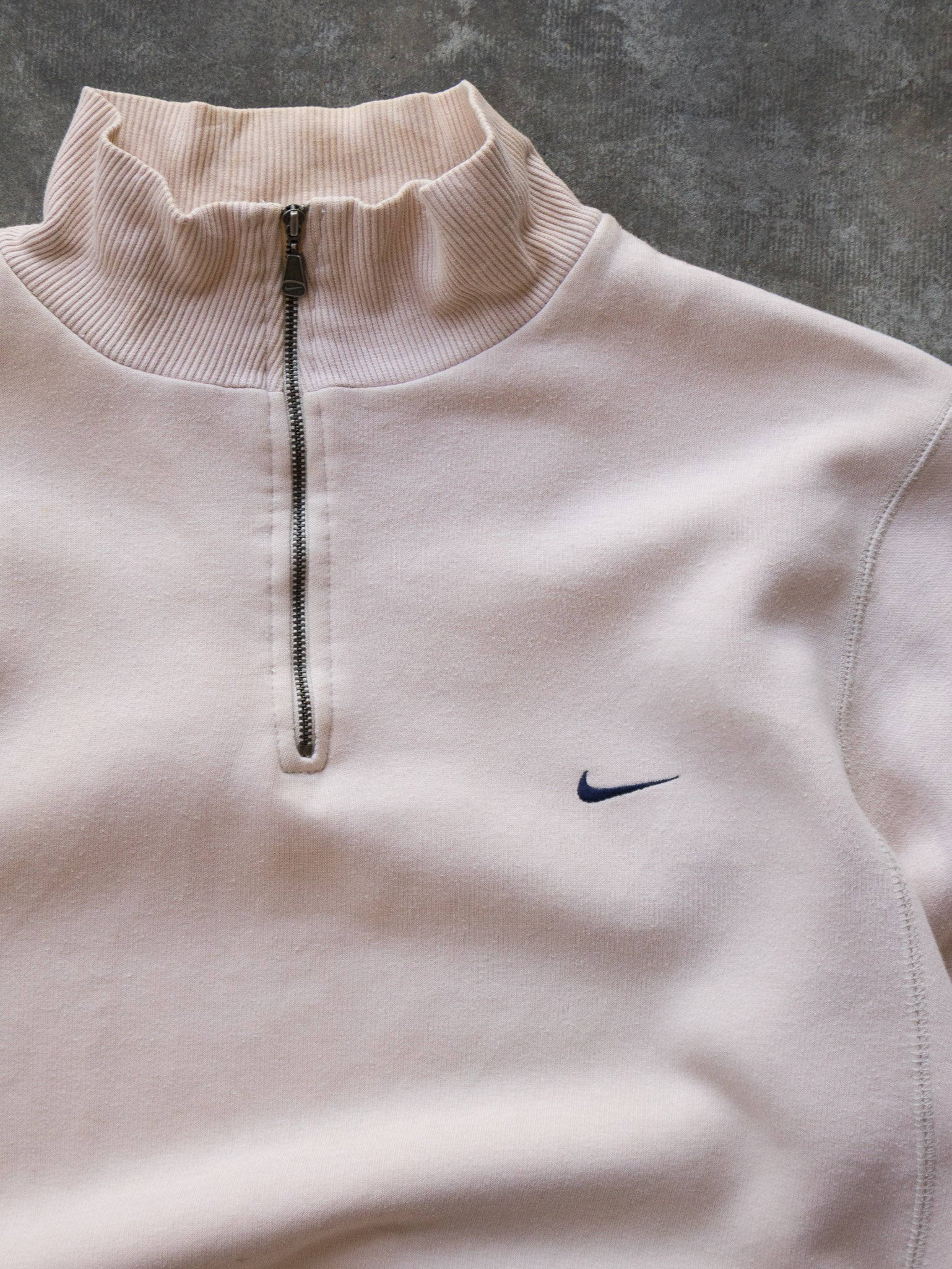 Vintage 00s Cream Nike Quarter Zip Sweatshirt (M)