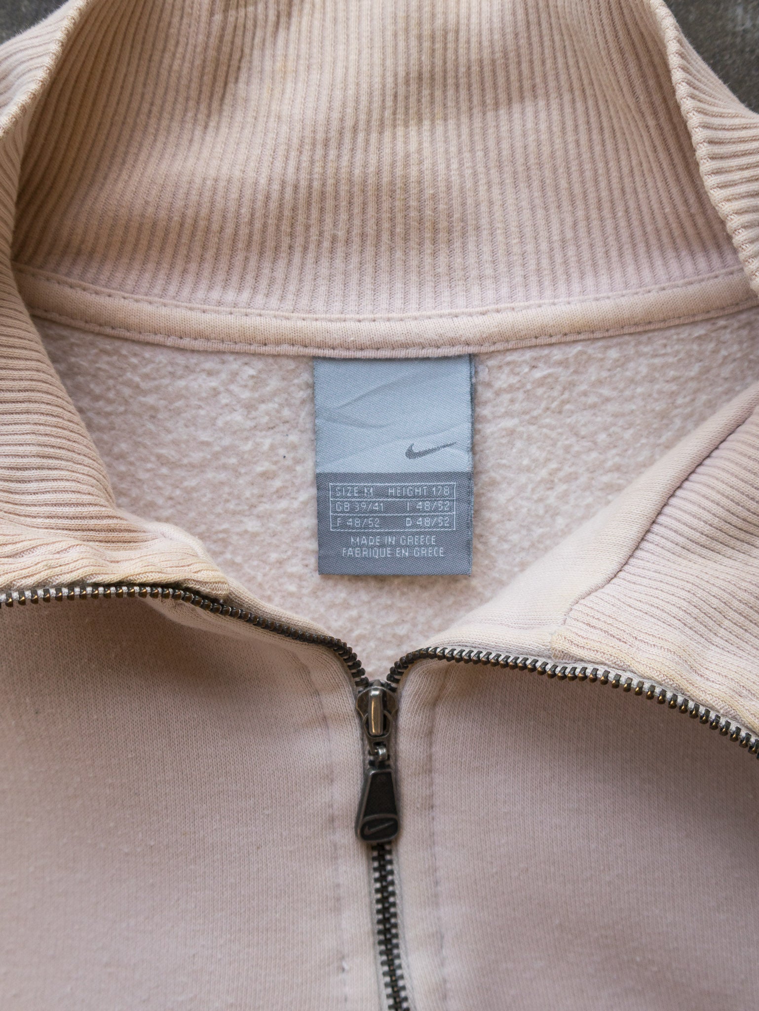 Vintage 00s Cream Nike Quarter Zip Sweatshirt (M)