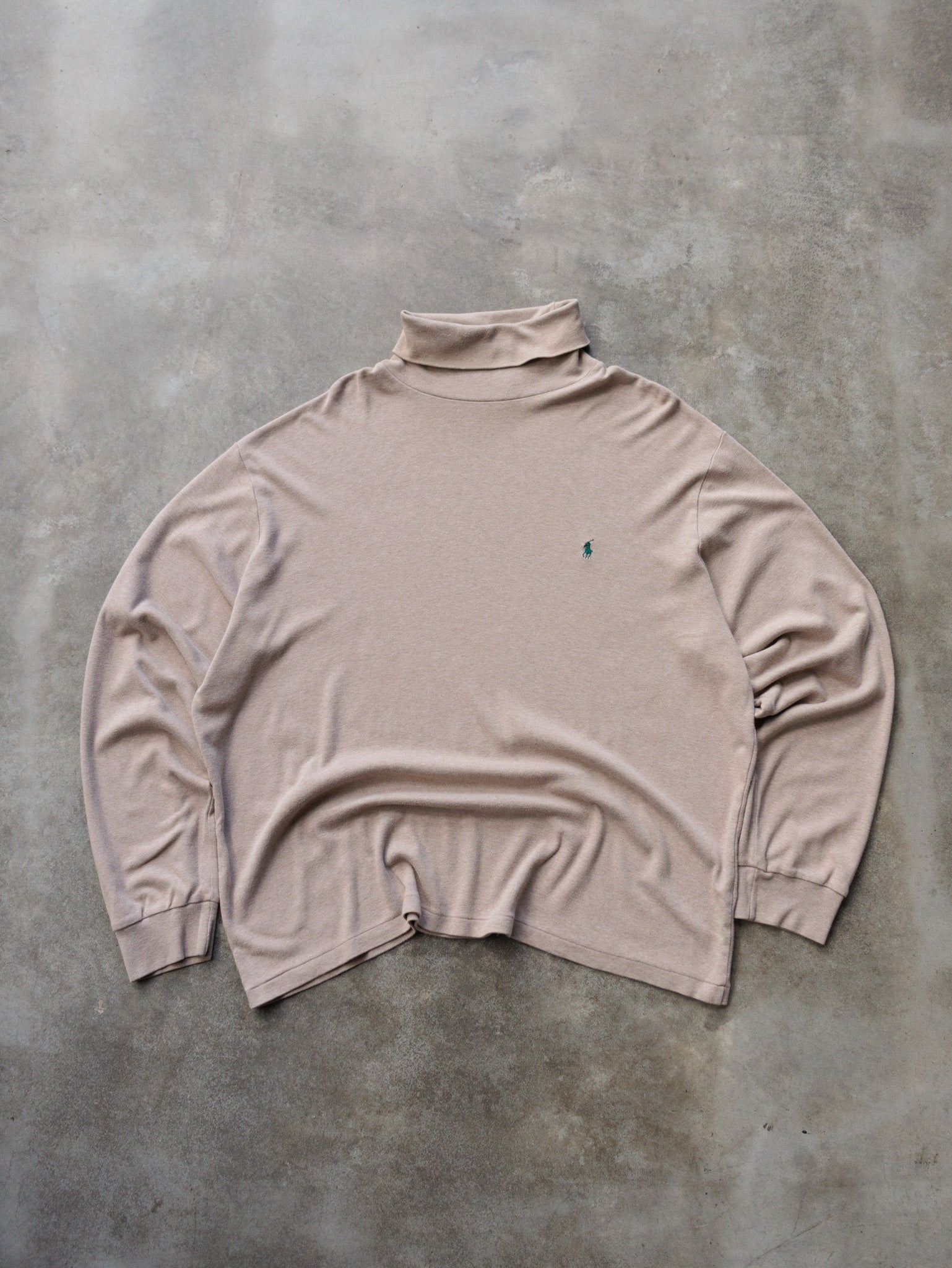 Vintage 00s Beige Polo Ralph Lauren Long Sleeve (XL)