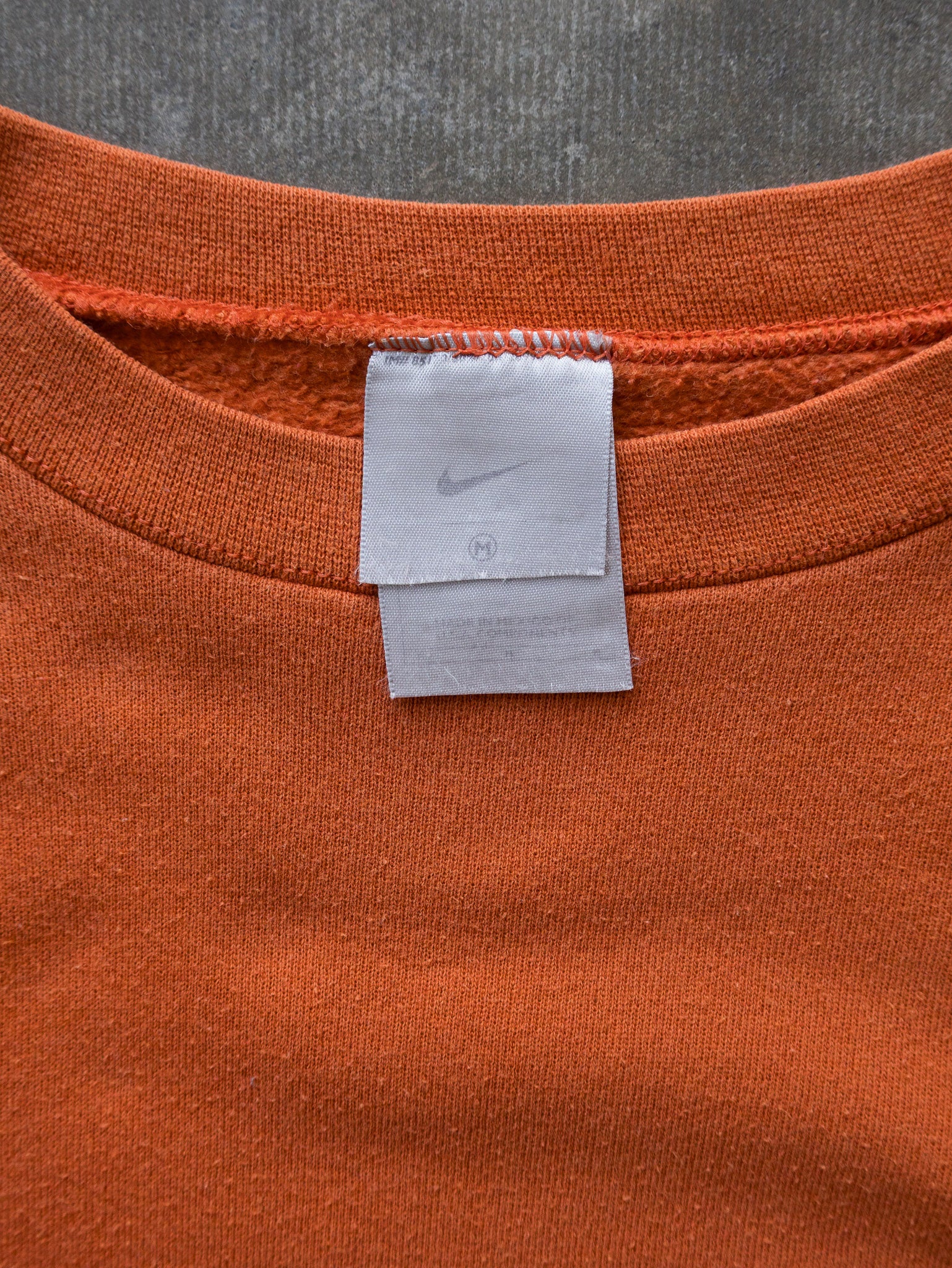 Vintage 00s Orange Nike Mini Swoosh Sweatshirt (M)