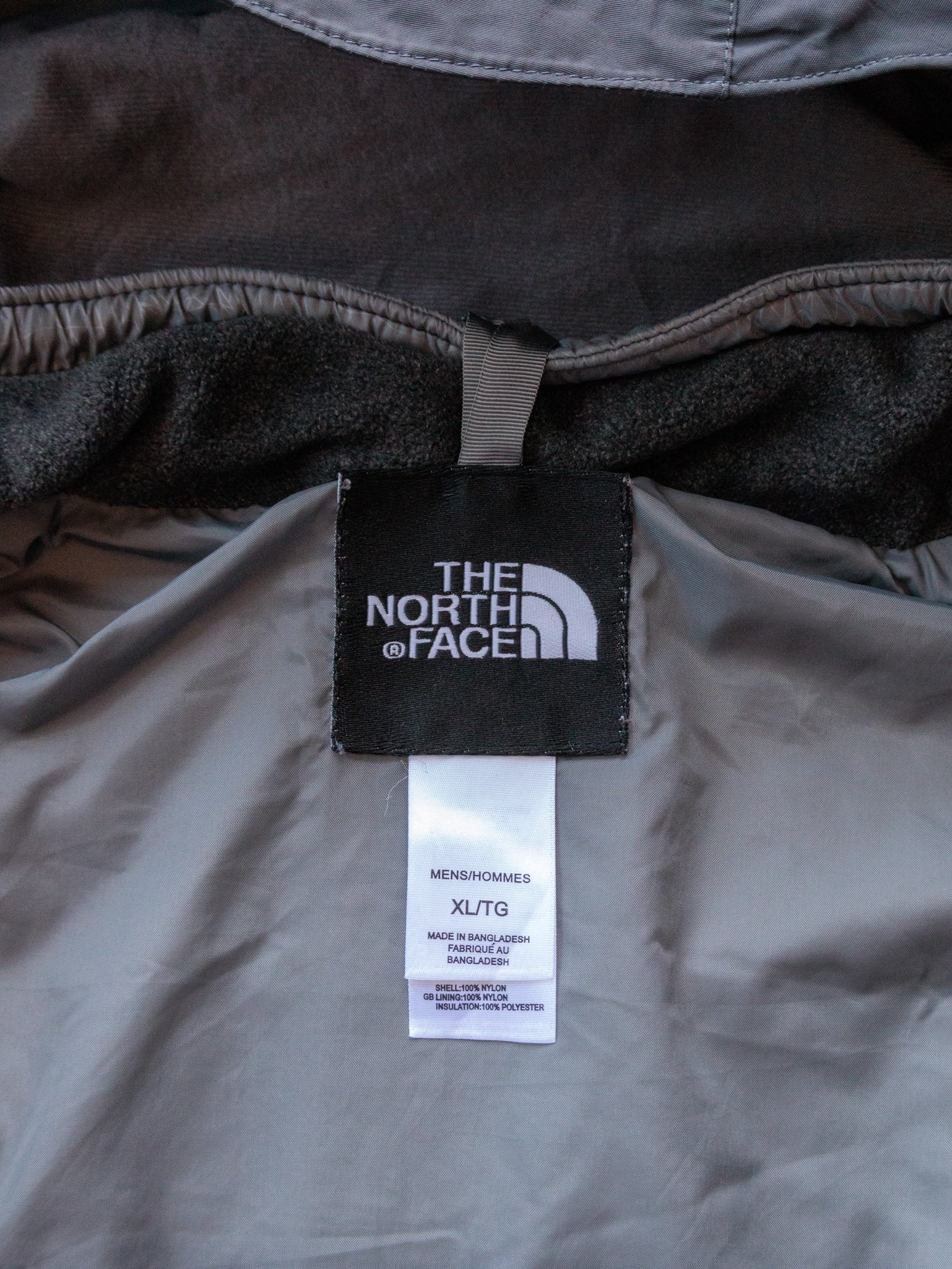 Vintage Grey The North Face Colourblock Puffer Jacket (XL)