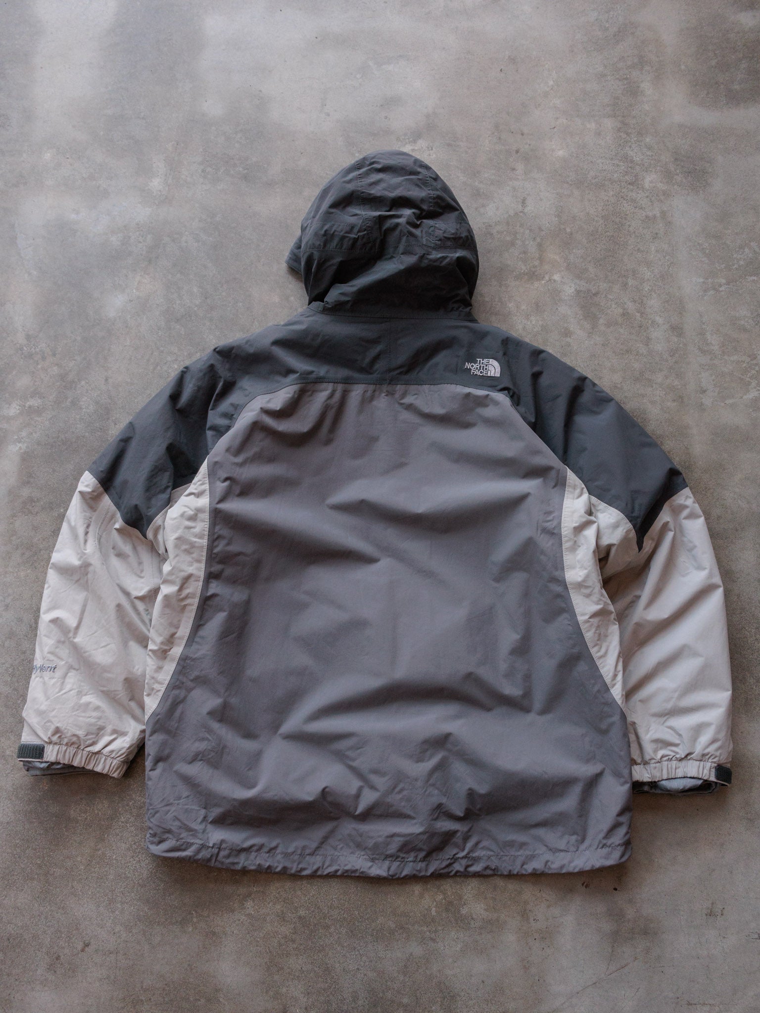 Vintage Grey The North Face Colourblock Puffer Jacket (XL)