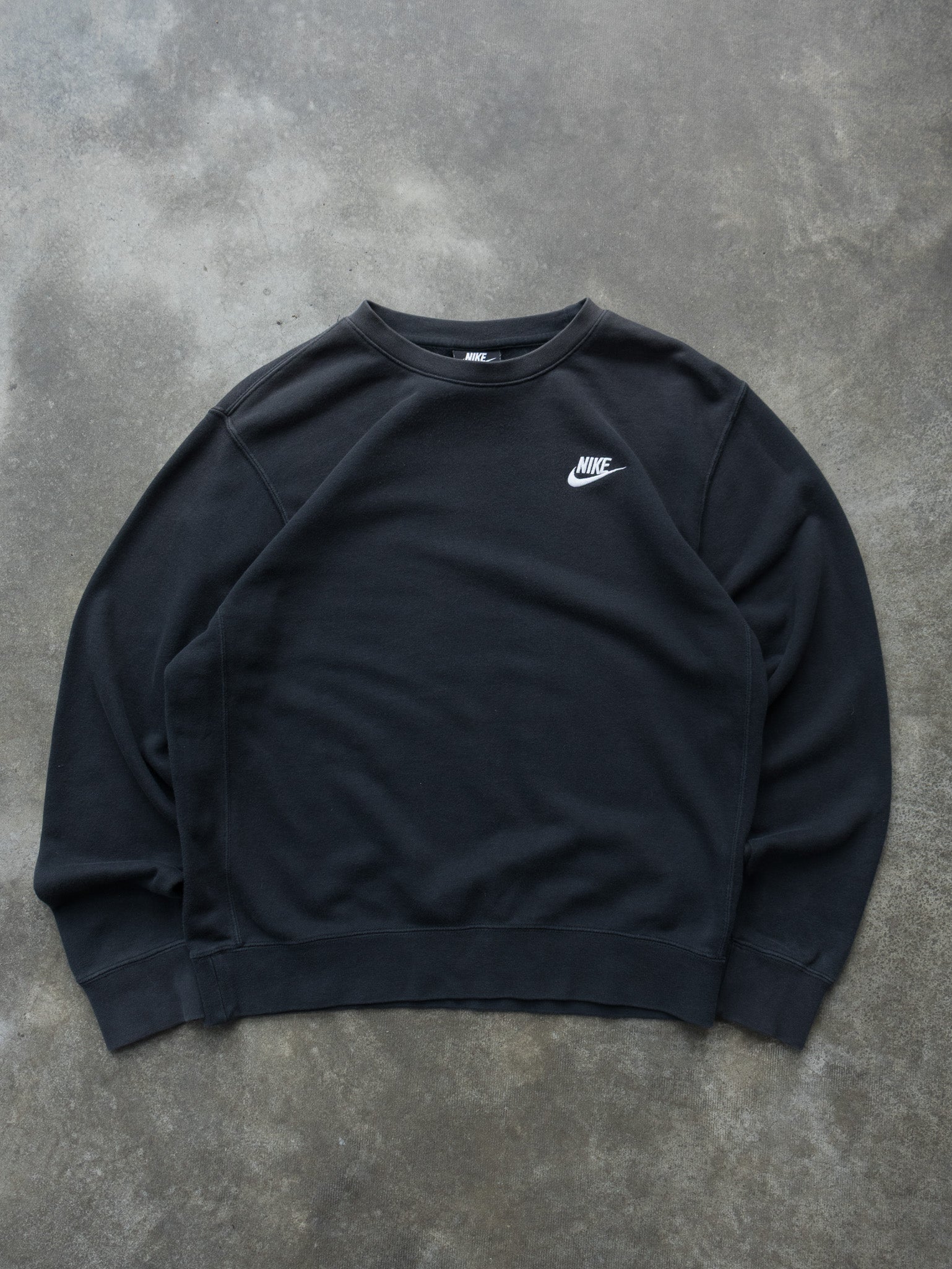 Vintage Black Nike Embroidered Swoosh Sweatshirt (S)