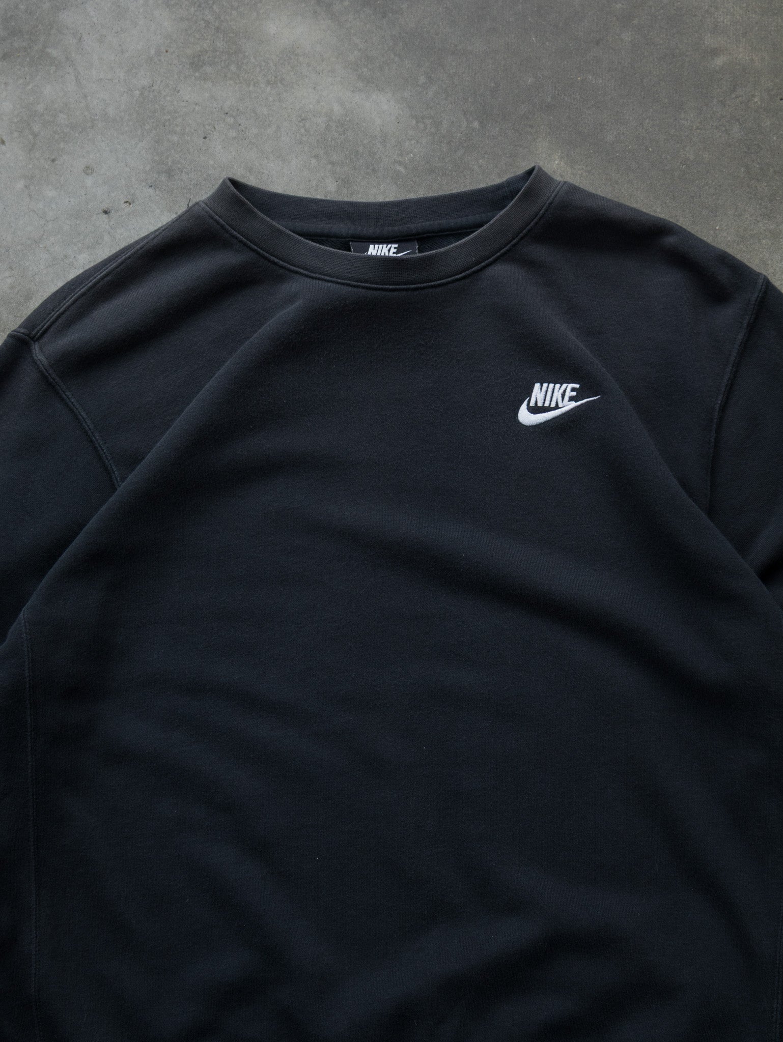 Vintage Black Nike Embroidered Swoosh Sweatshirt (S)