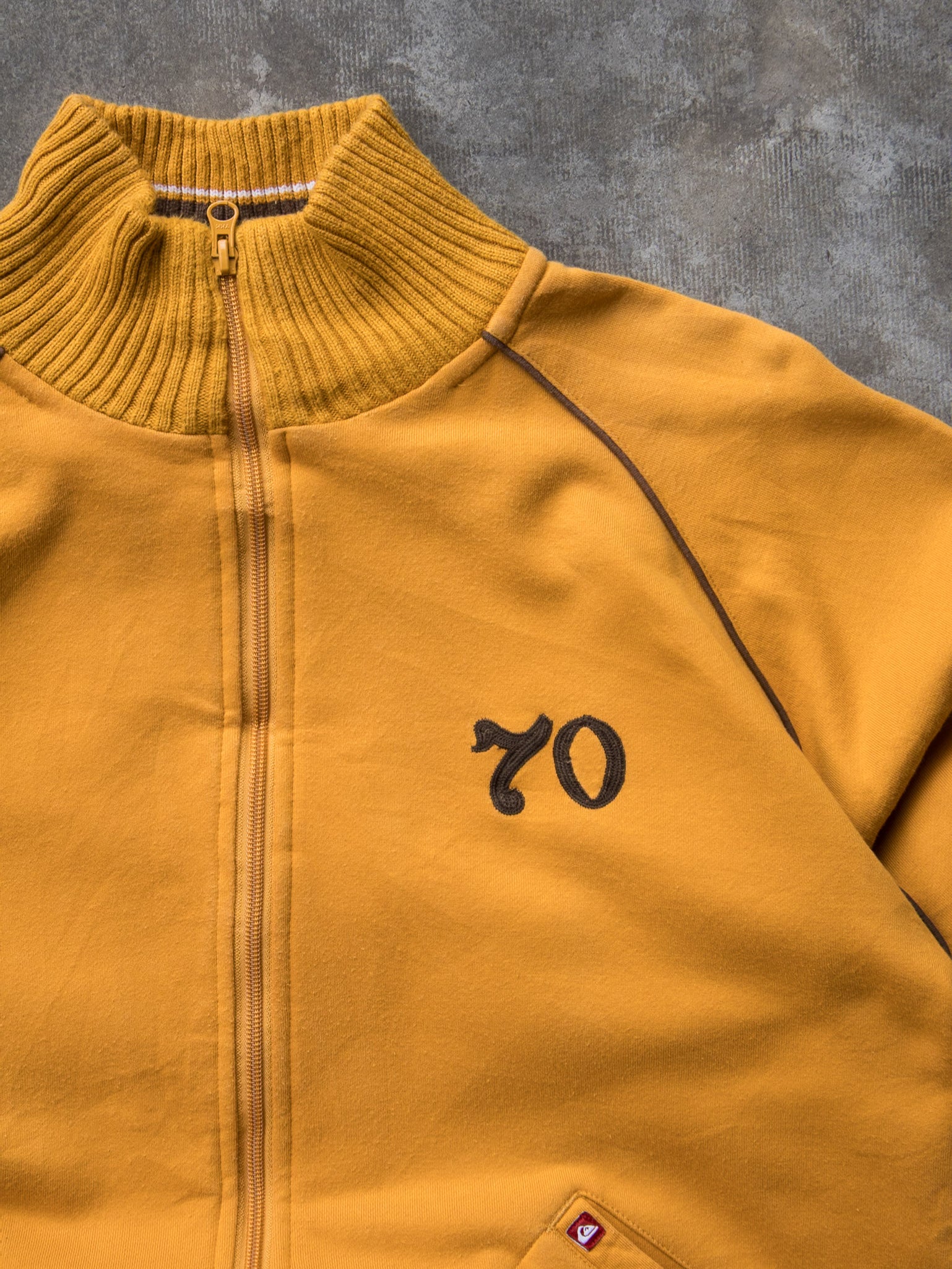 Vintage 00s Yellow Quiksilver Zip Sweatshirt (L)