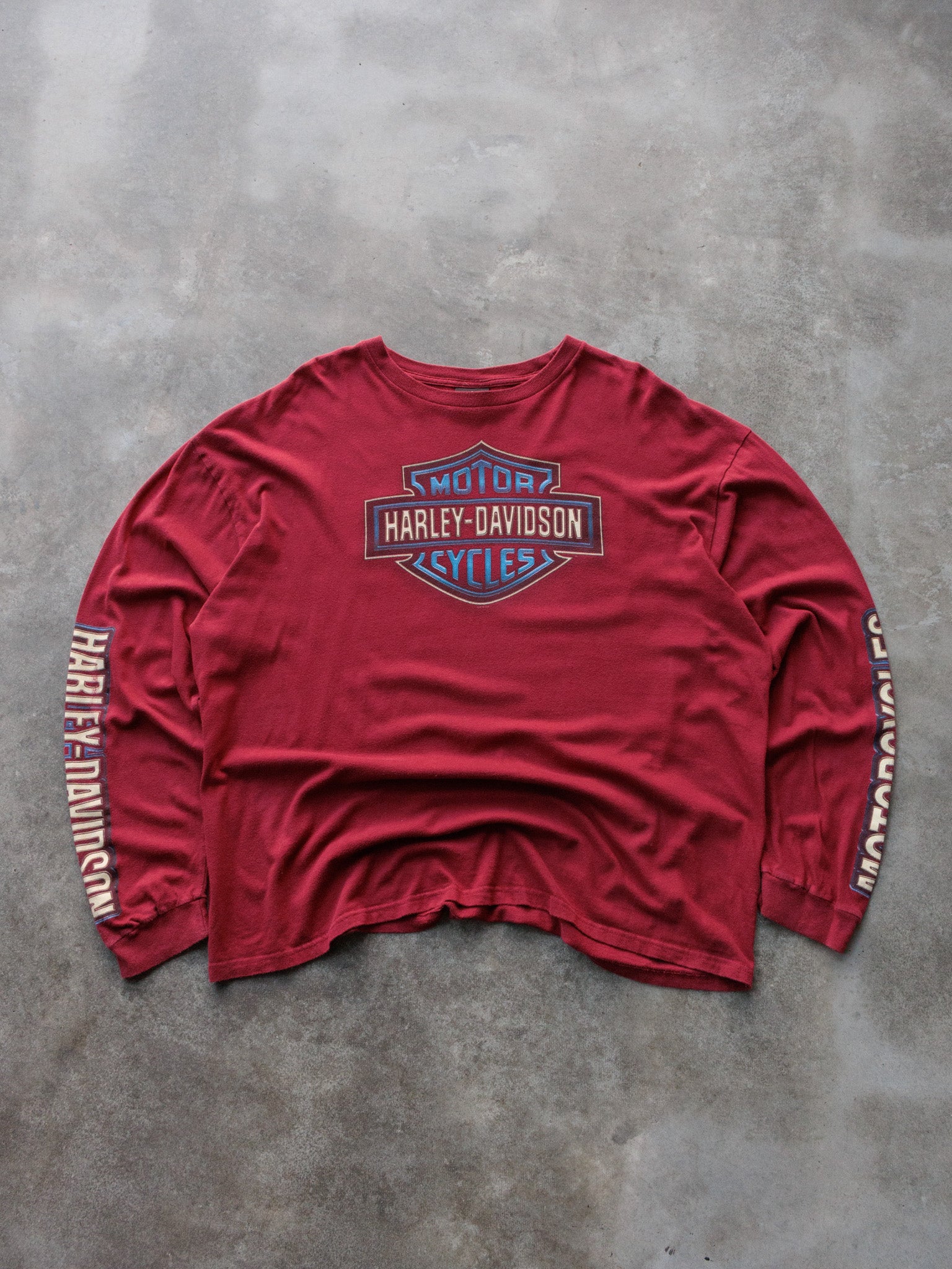Vintage 2014 Red Harley-Davidson Kansas City Missouri Long Sleeve (-)