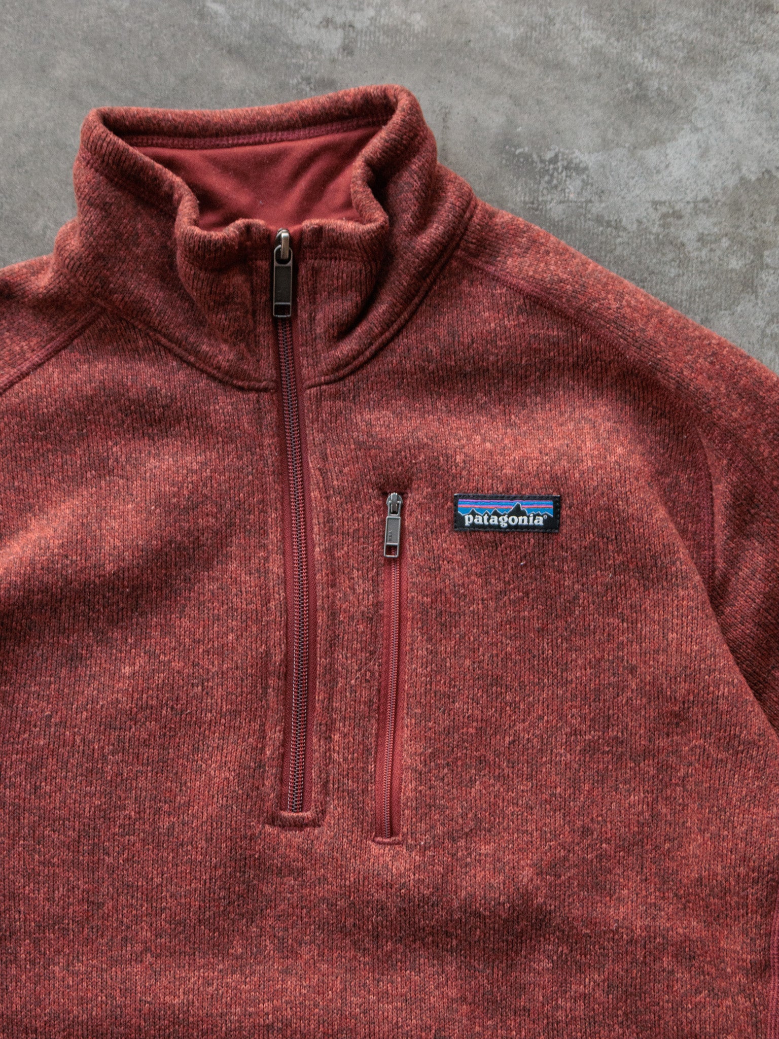 Vintage Red Patagonia Quarter Zip Fleece (M)