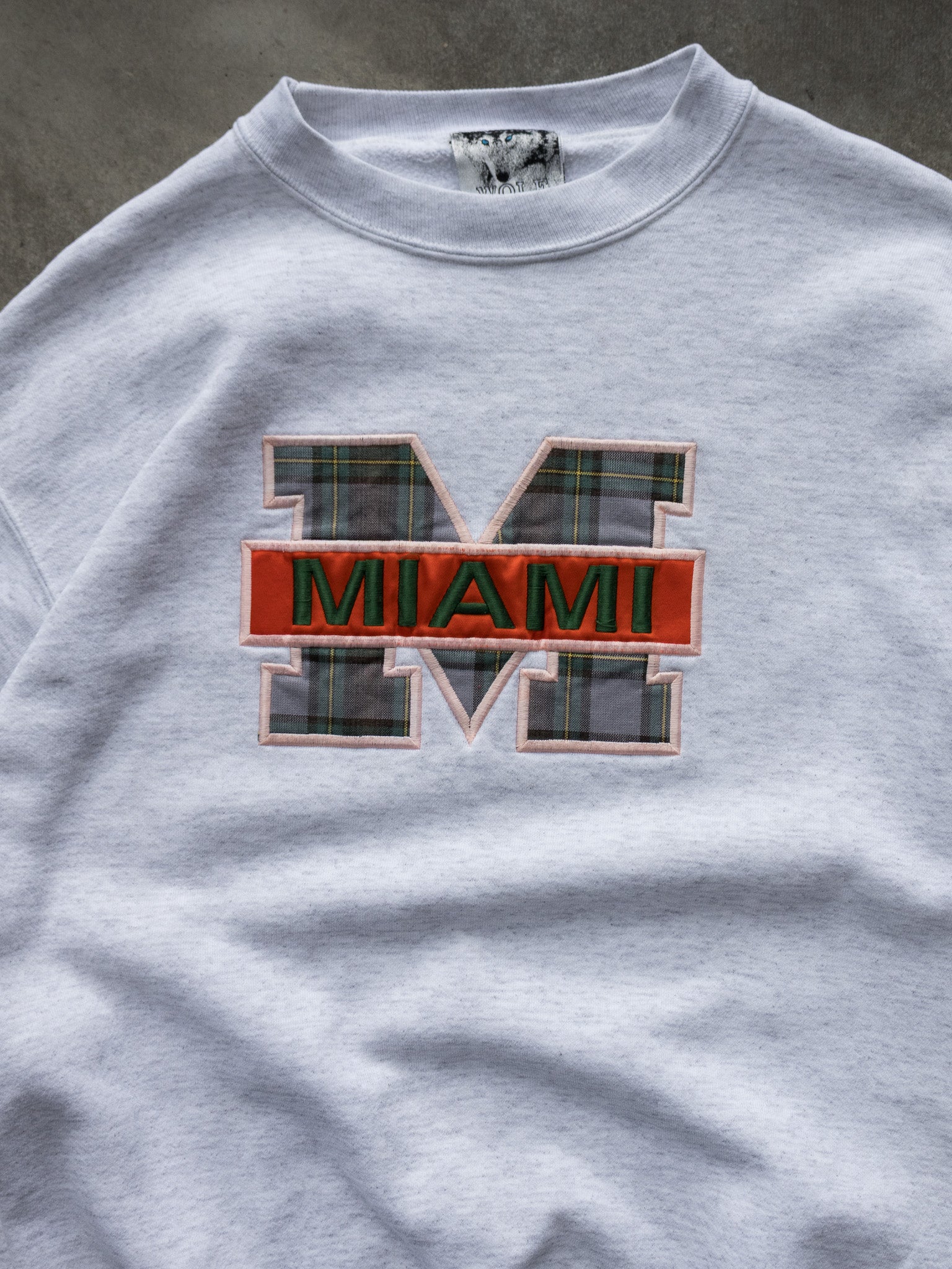 Vintage Grey Miami Hurricanes Sweatshirt (L)