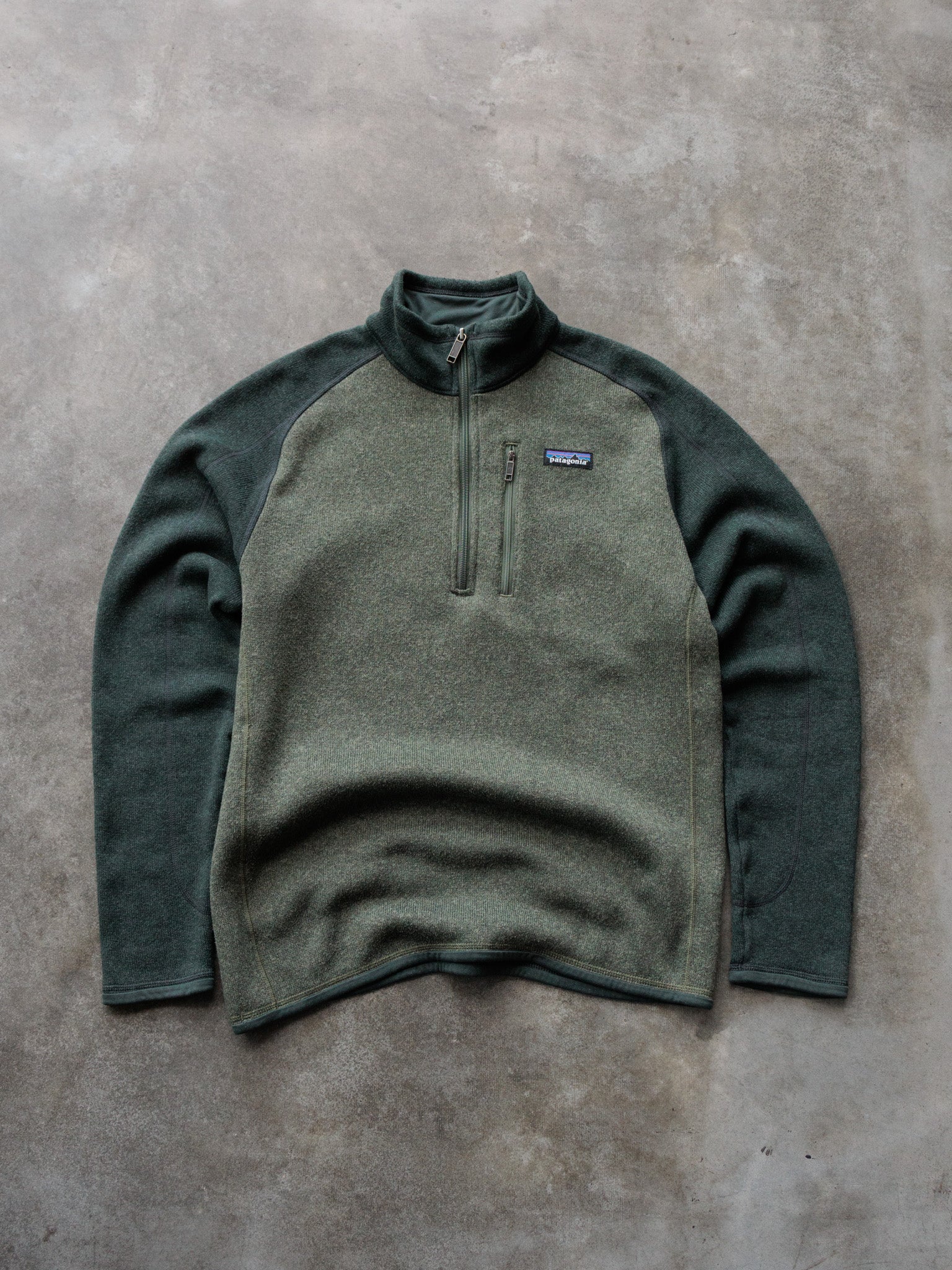 Vintage Green Patagonia Quarter Zip Fleece (M)