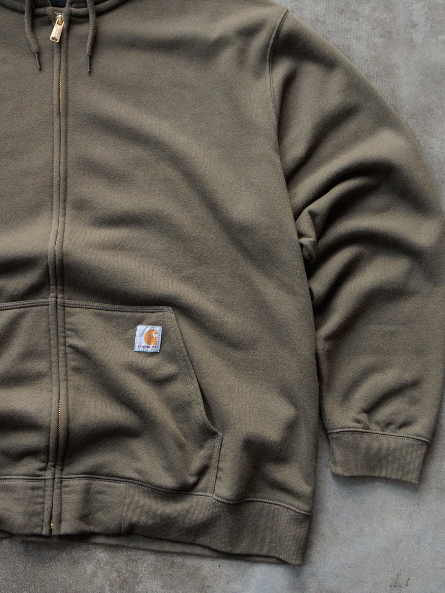 Vintage Green Carhartt Full Zip Hoodie (2XL)
