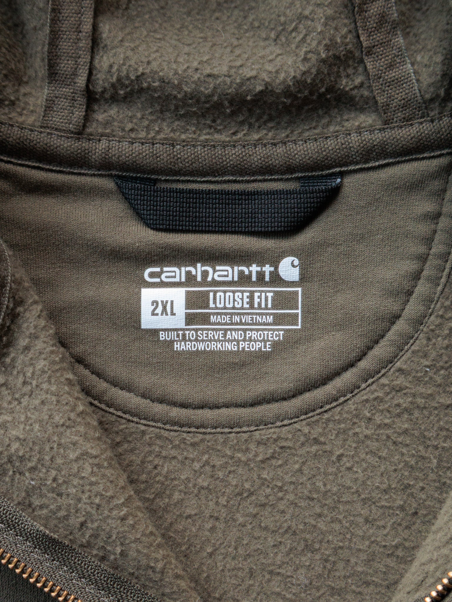 Vintage Green Carhartt Full Zip Hoodie (2XL)
