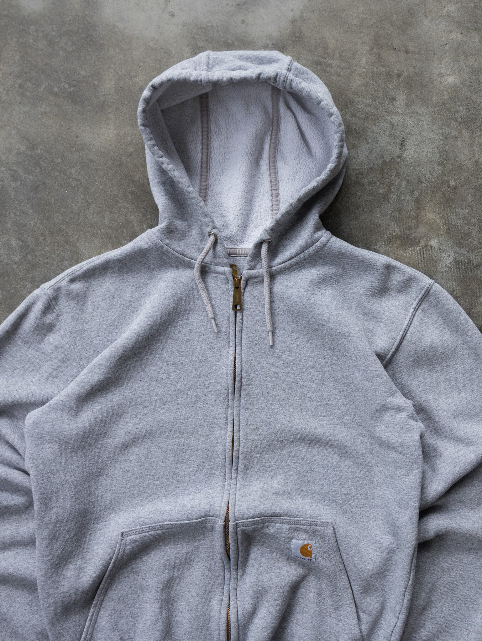 Vintage Grey Carhartt Zip Hoodie (S)
