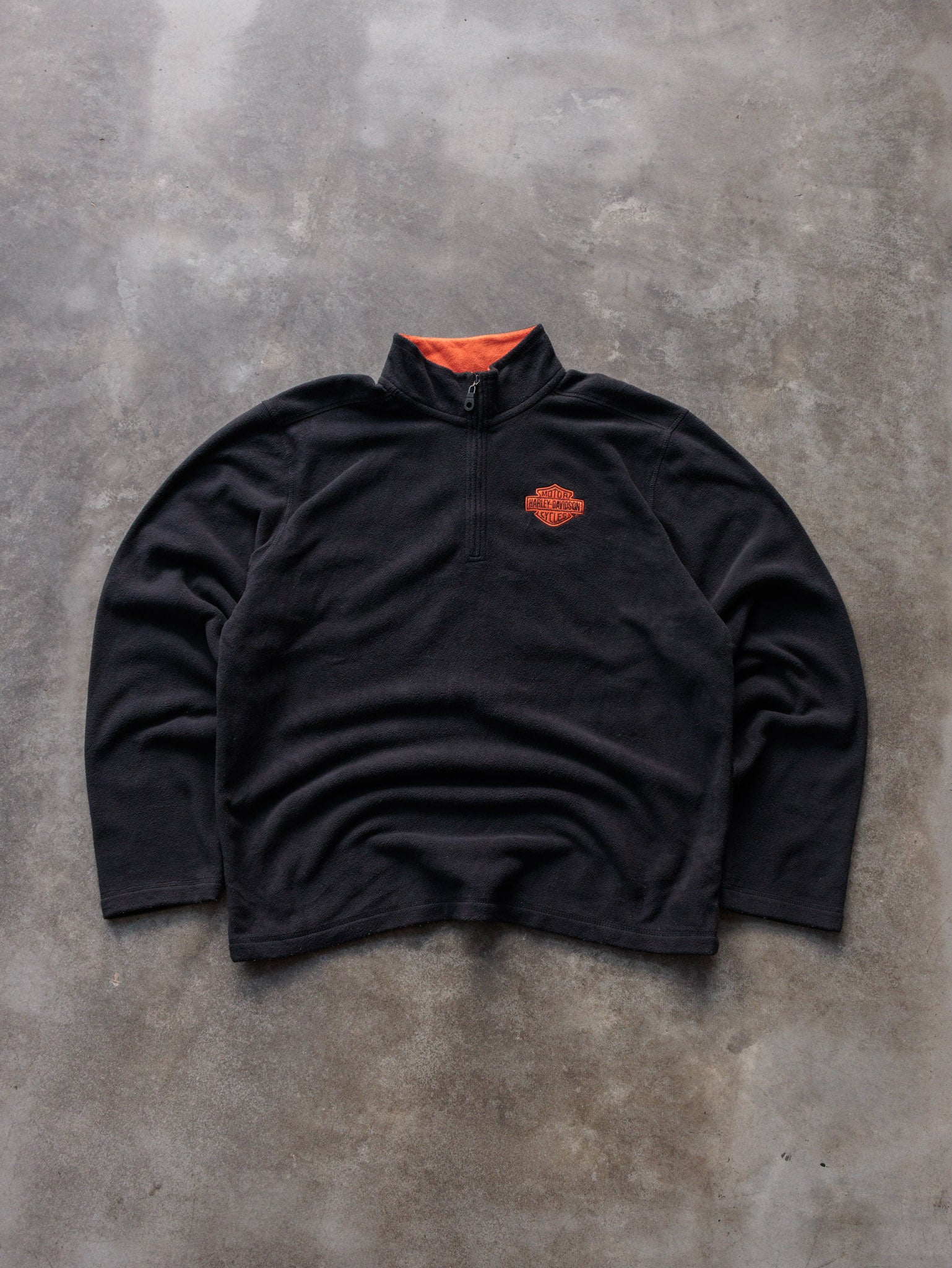 Vintage 00s Black Harley-Davidson Fleece Quarter Zip (L)