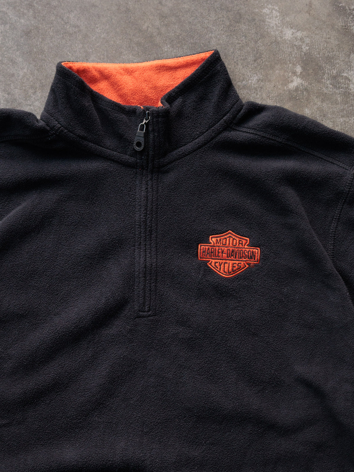 Vintage 00s Black Harley-Davidson Fleece Quarter Zip (L)