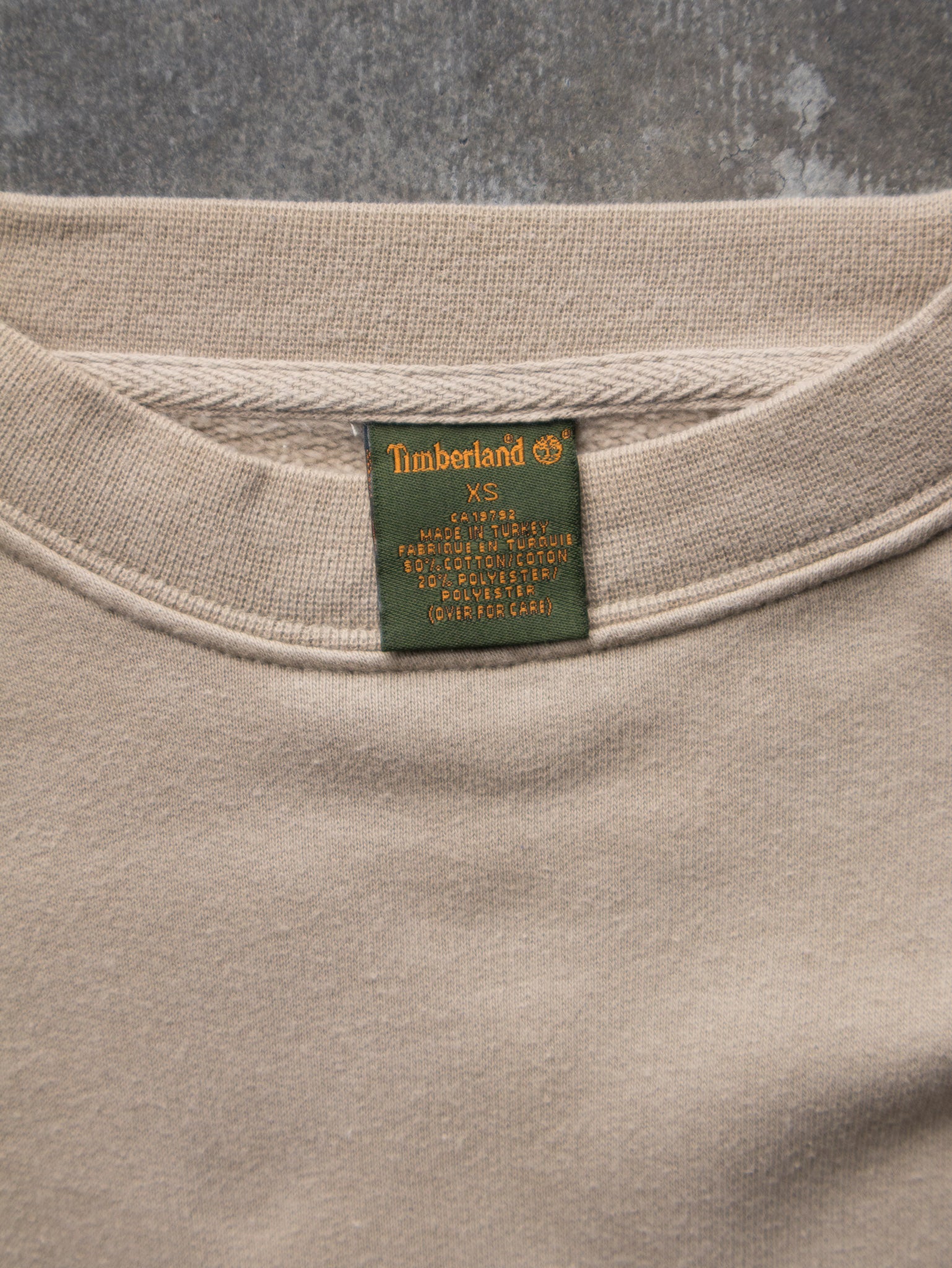 Vintage Beige Timberland Sweatshirt (XS)