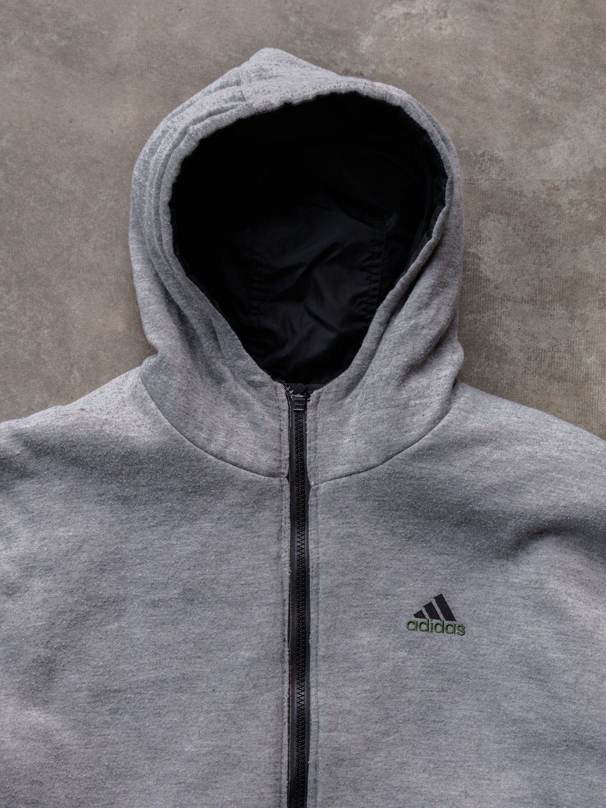 Vintage Grey Adidas Full Zip Hoodie (-)