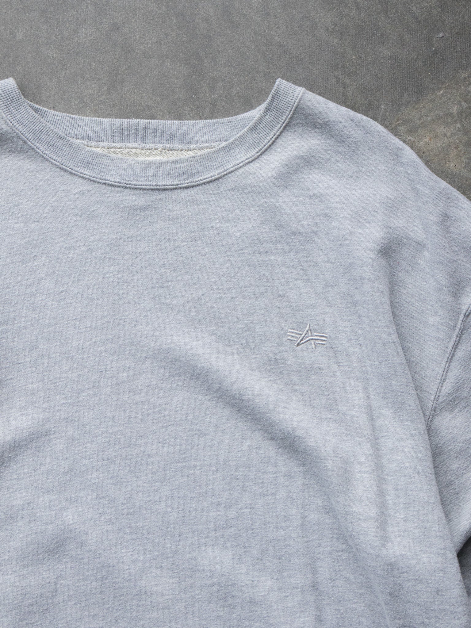 Vintage Grey Alpha Industries Embroidered Sweatshirt (3XL)