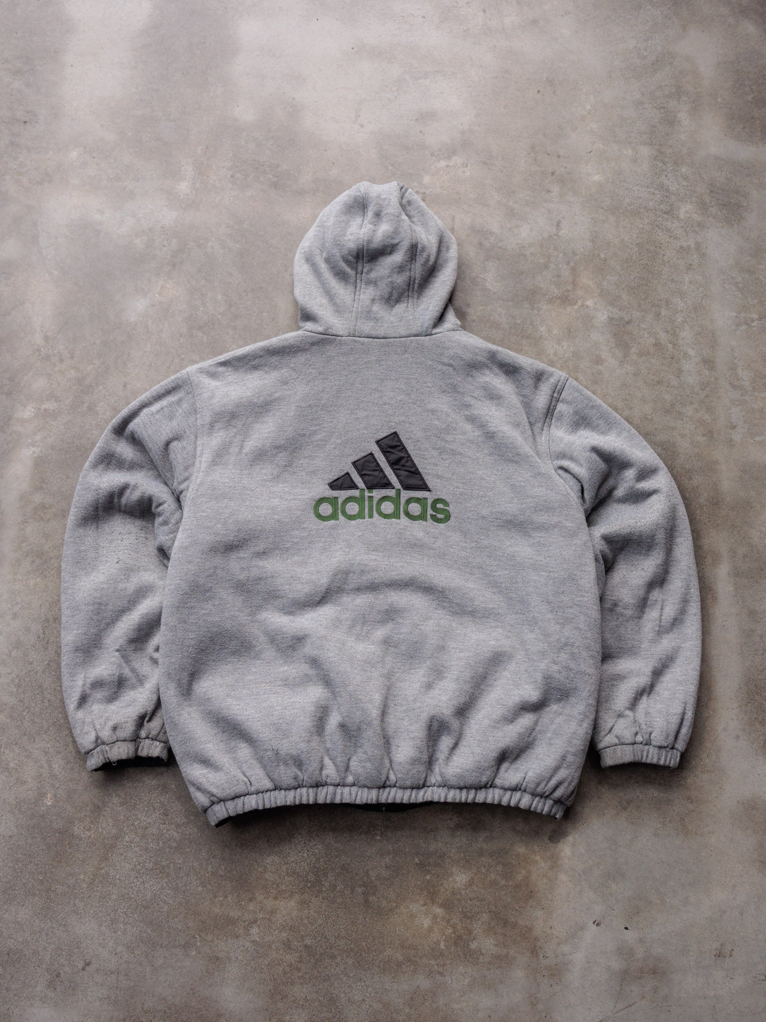 Vintage Grey Adidas Full Zip Hoodie (-)