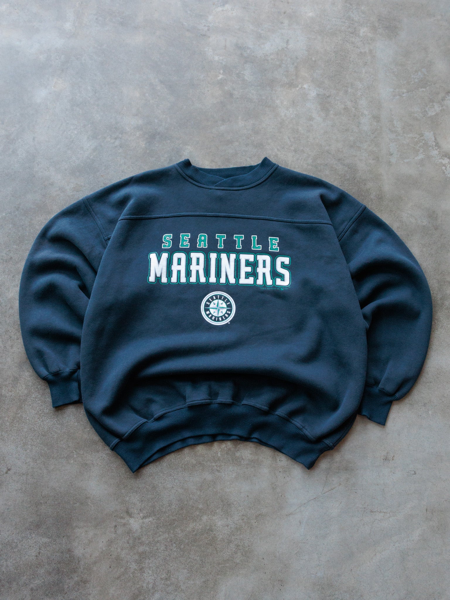 Vintage 1997 Navy Seattle Mariners Crable Sportswear Sweatshirt (XL)
