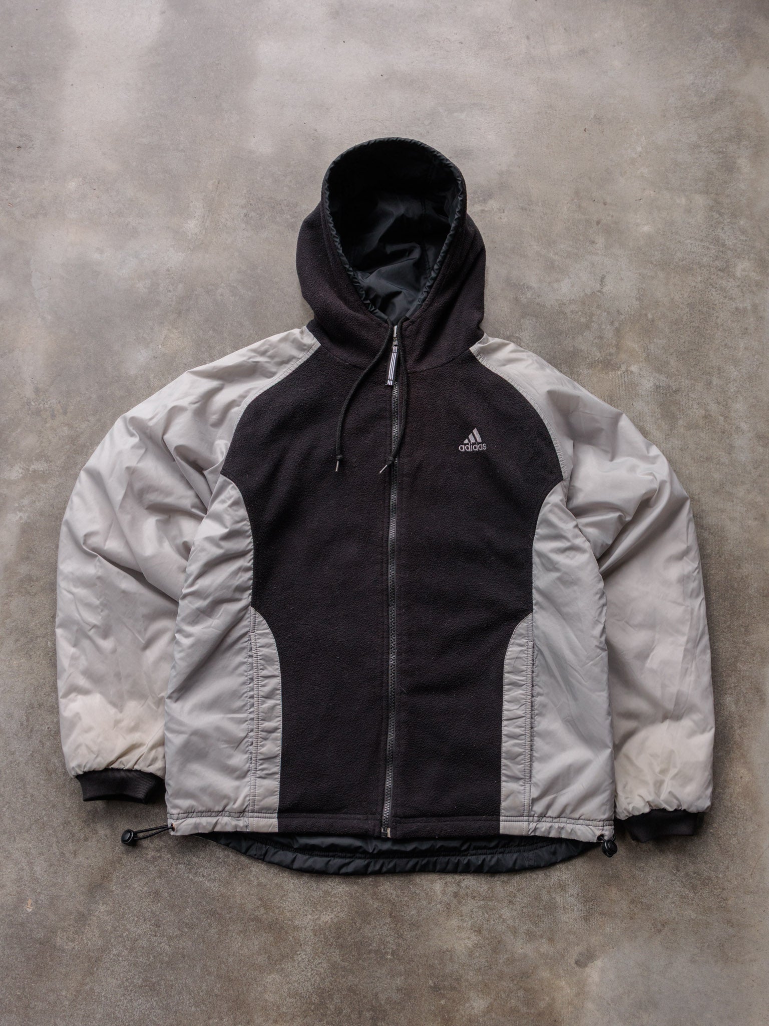 Vintage Black Adidas Colourblock Fleece Jacket (-)