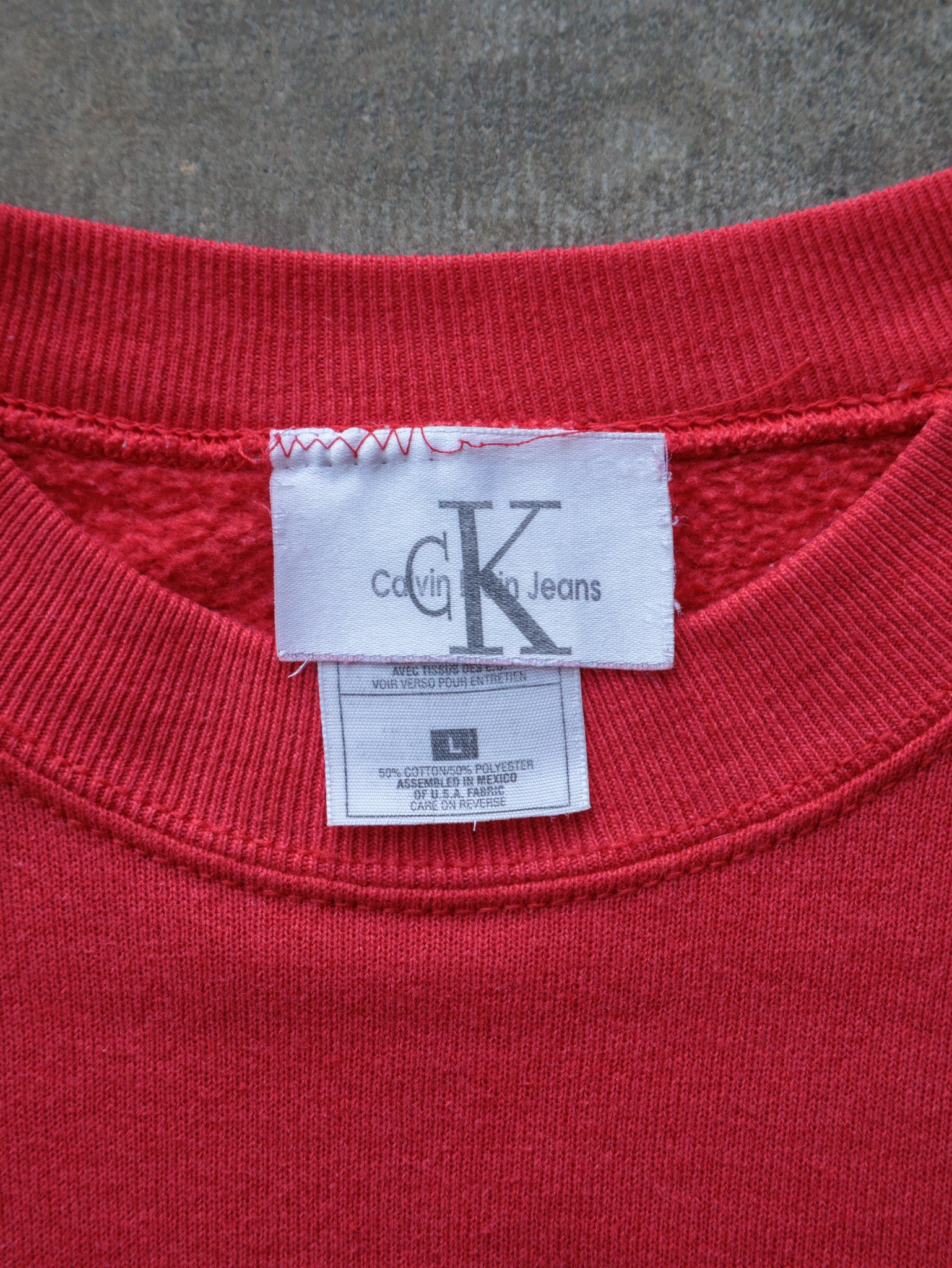 Vintage 90s Red Calvin Klein Jeans Sweatshirt (L)