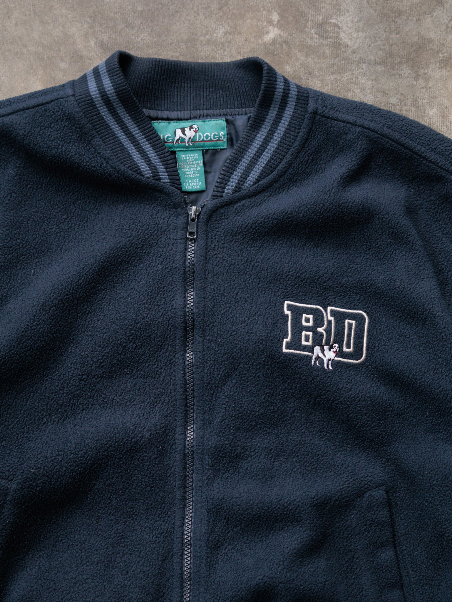 Vintage 90s Navy Big Dogs Fleece Jacket (L)