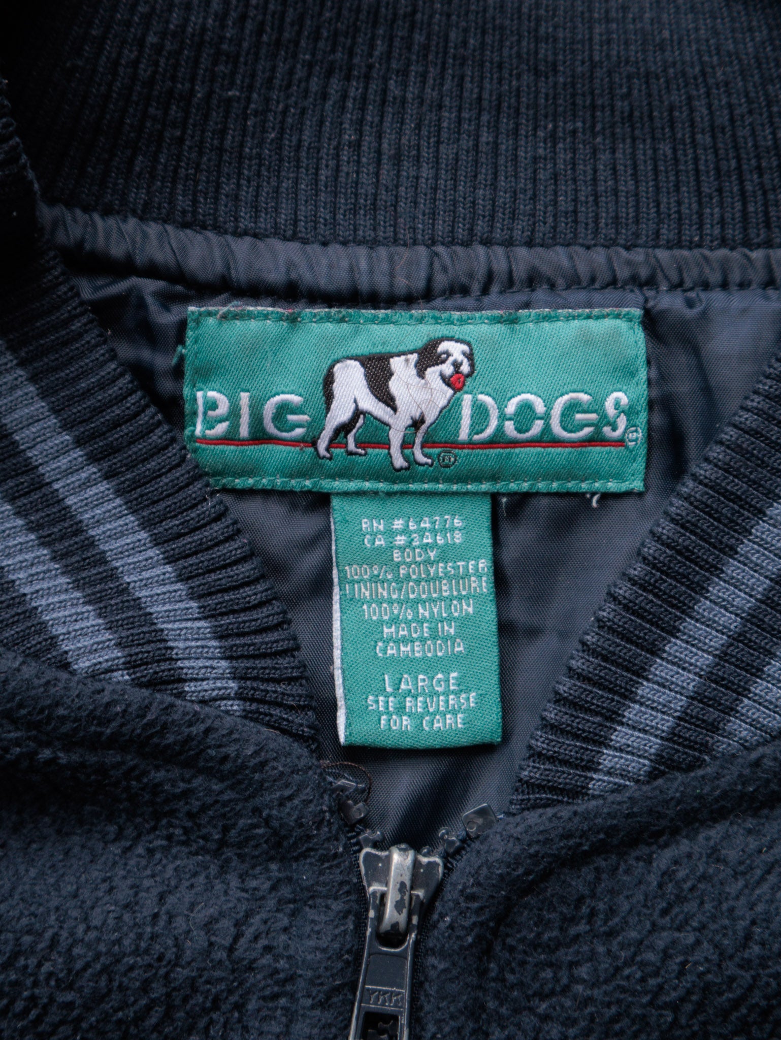 Vintage 90s Navy Big Dogs Fleece Jacket (L)