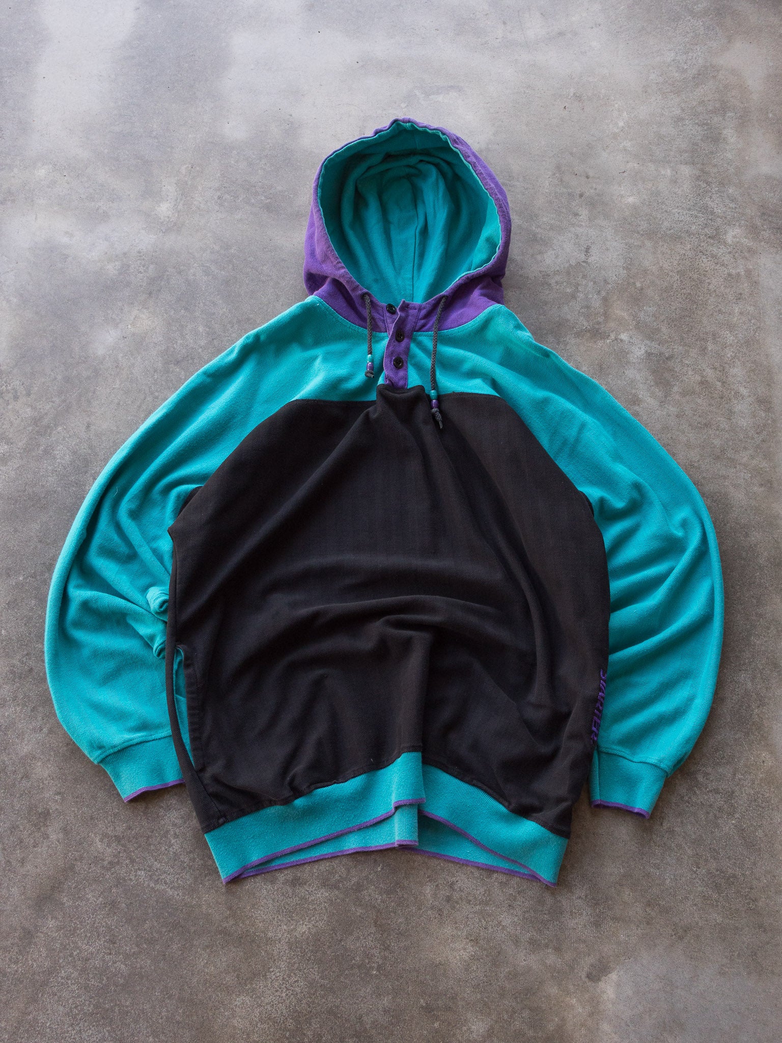 Vintage 90s Teal & Purple Starter Hoodie (L)