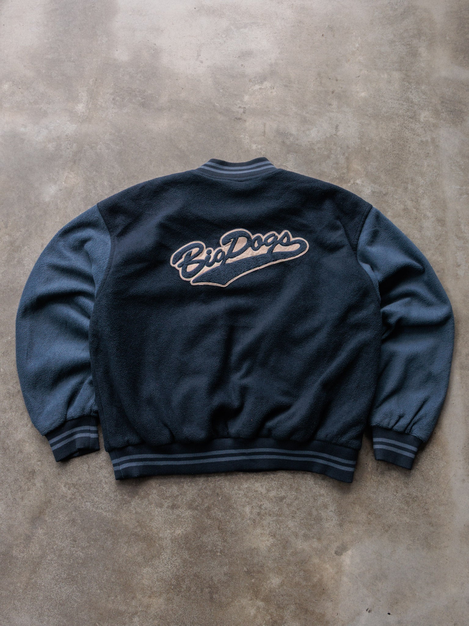 Vintage 90s Navy Big Dogs Fleece Jacket (L)