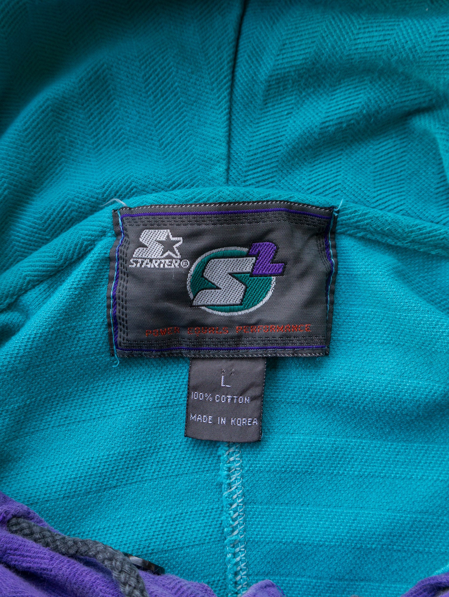 Vintage 90s Teal & Purple Starter Hoodie (L)