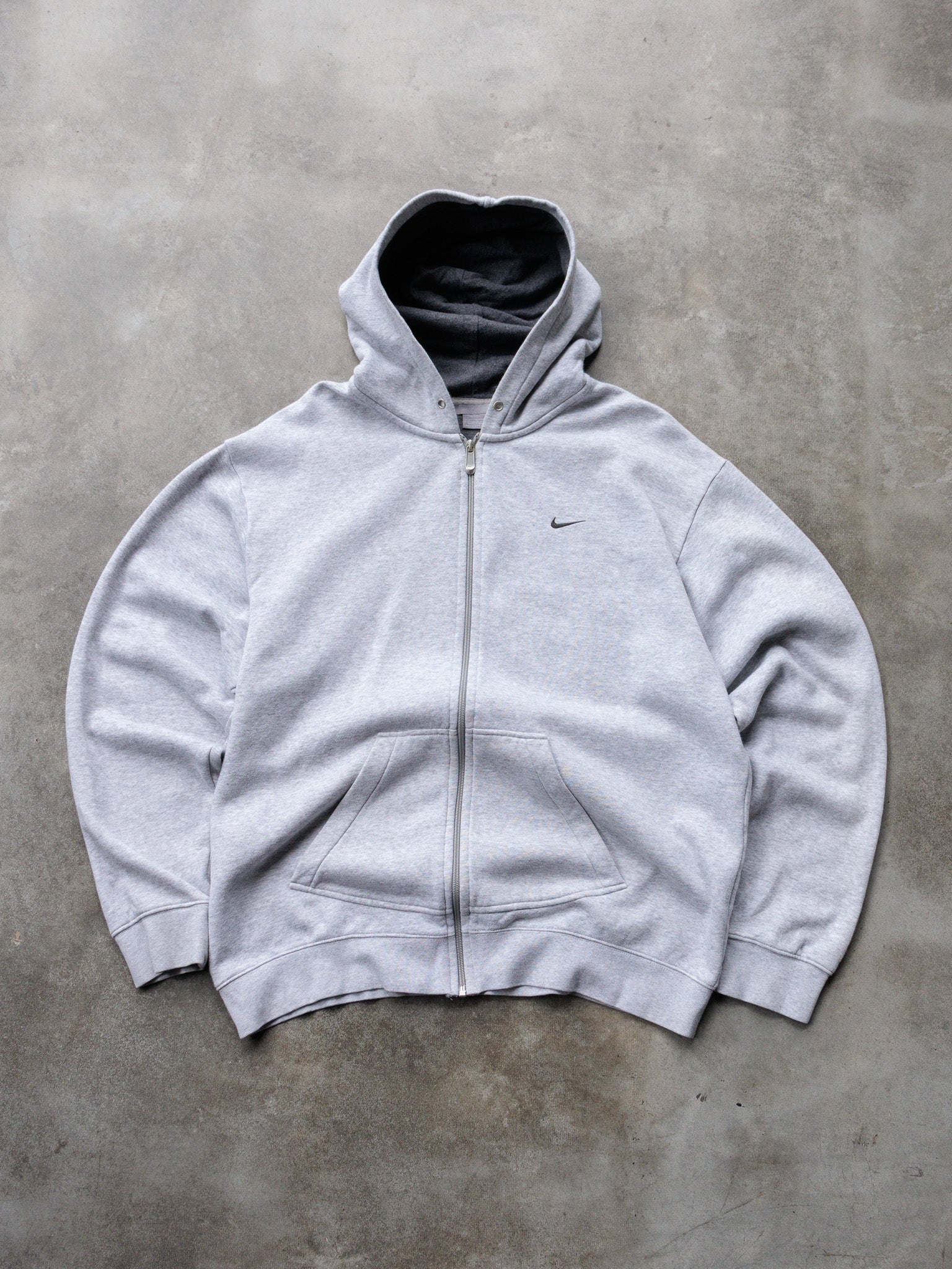 Vintage 00s Grey Nike Zip Hoodie (XL)
