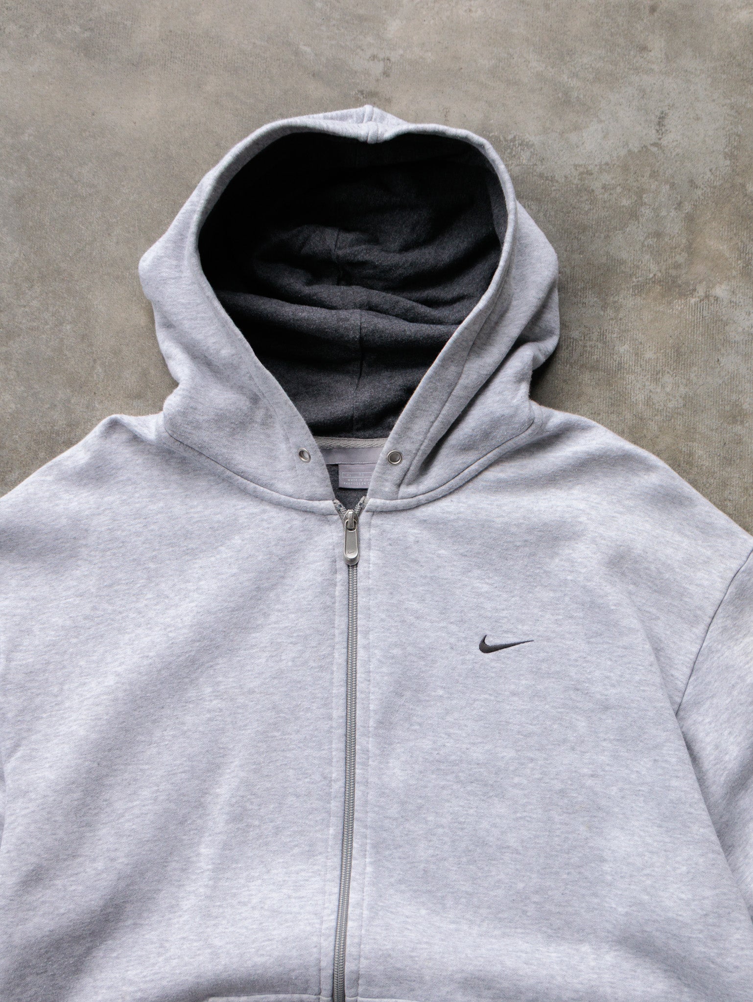 Vintage 00s Grey Nike Zip Hoodie (XL)