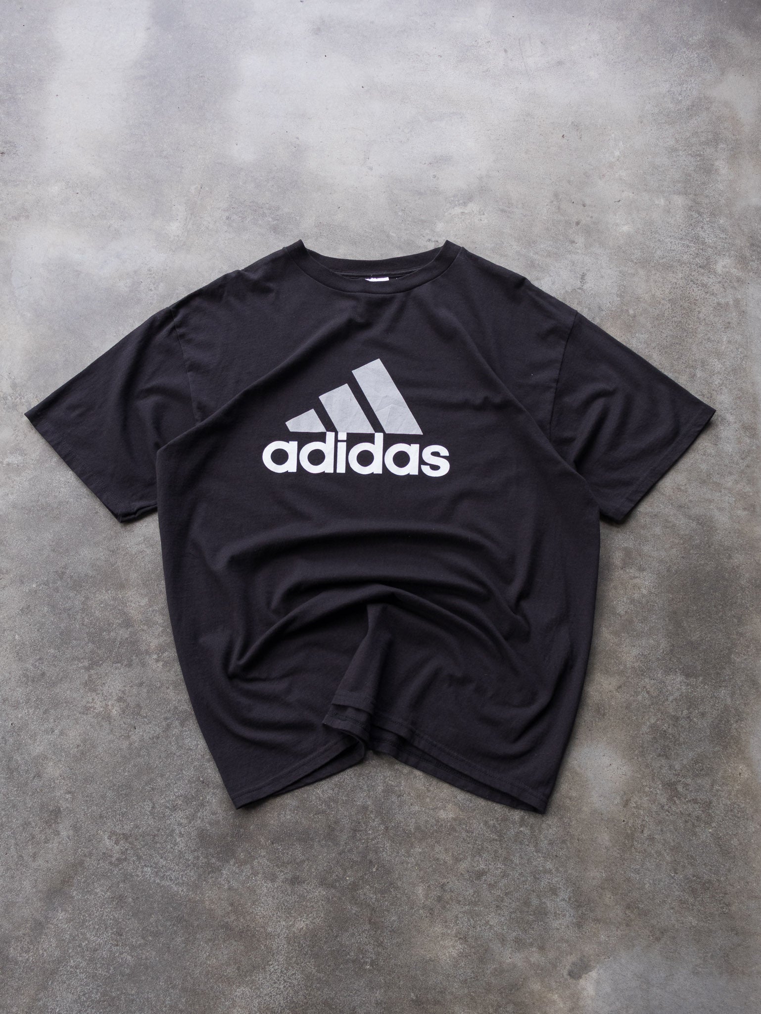 Vintage 00s Black Adidas Logo Tee (L)