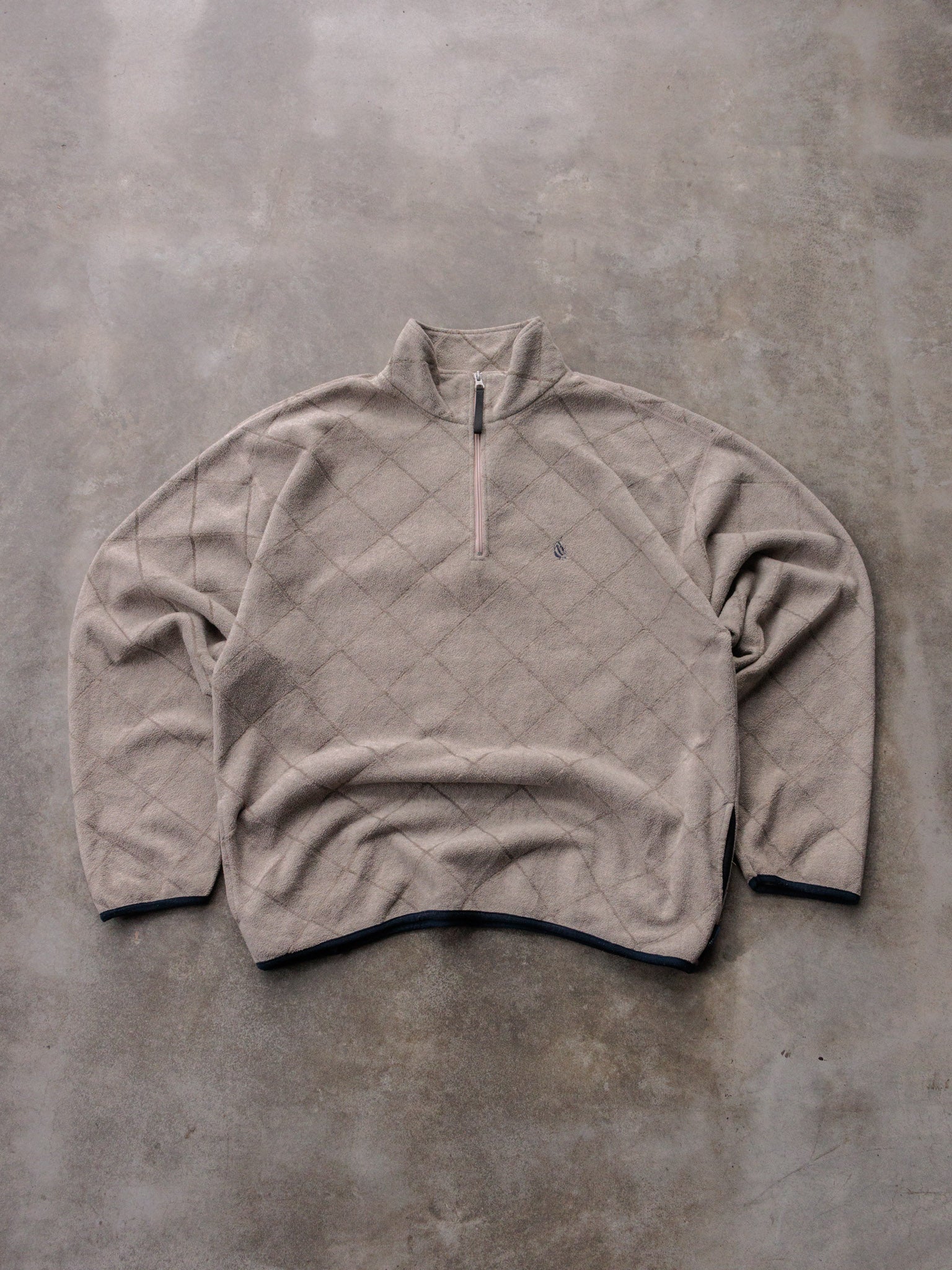 Vintage 90s Beige Nautica Fleece Quarter Zip (XL)