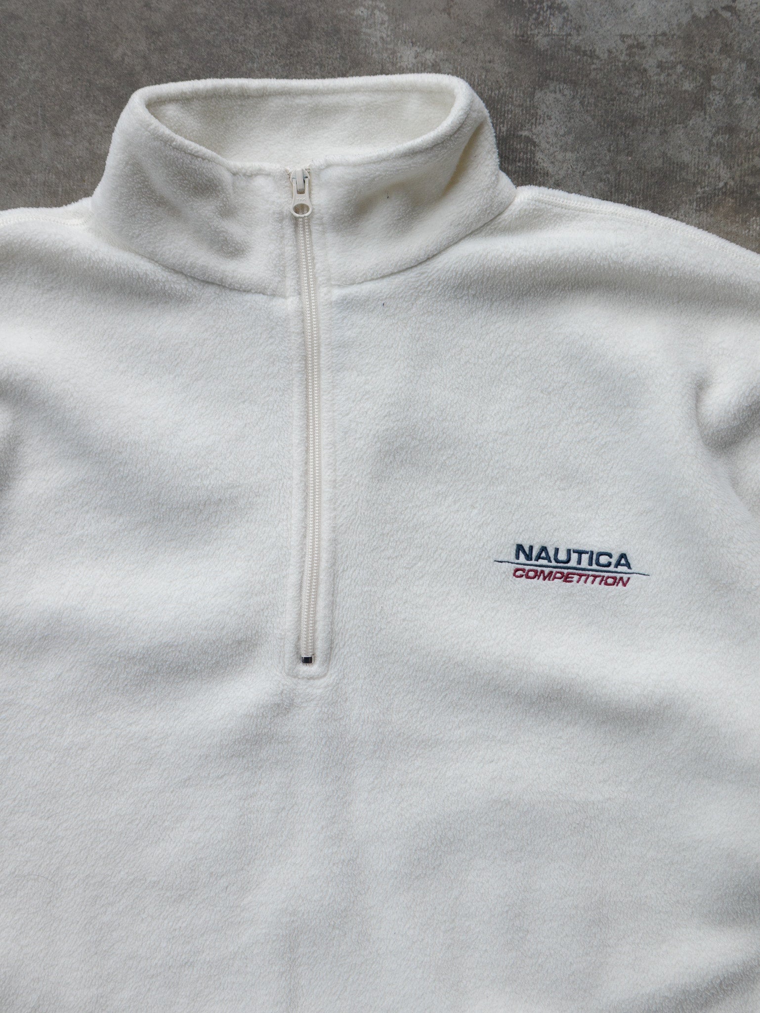 Vintage 90s White Nautica Competition Quarter Zip Fleece (2XL)