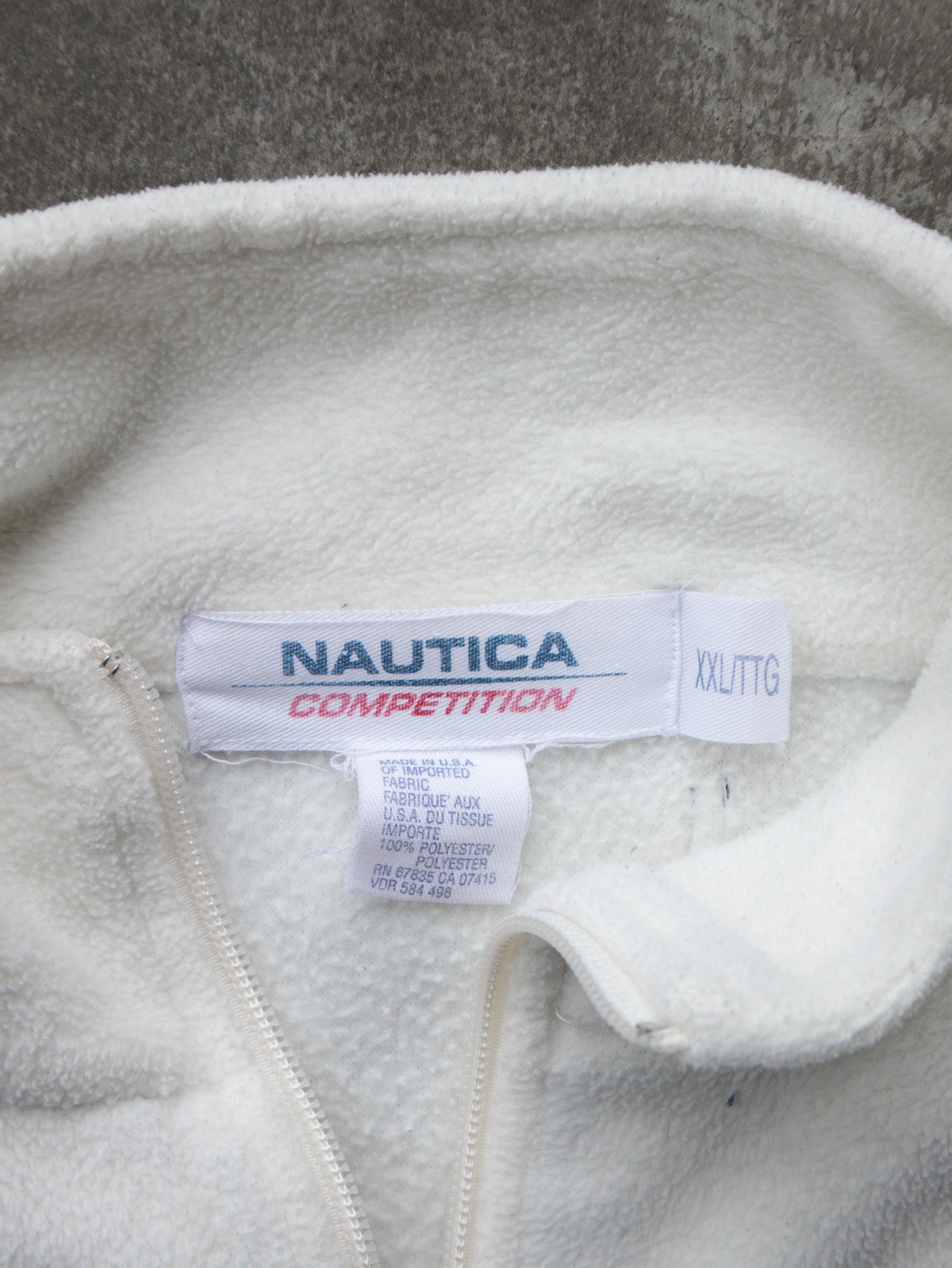 Vintage 90s White Nautica Competition Quarter Zip Fleece (2XL)