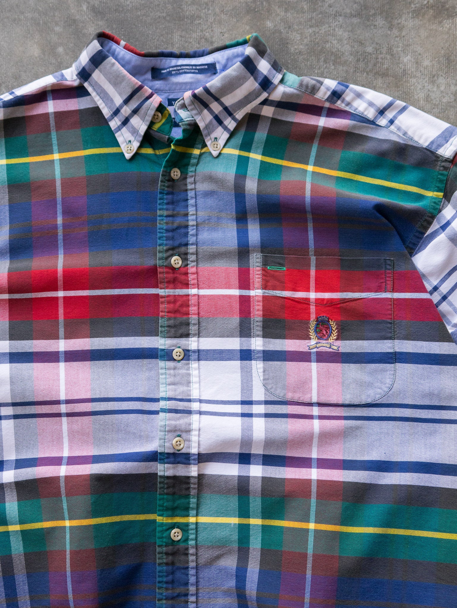 Vintage 90s Multi-Colour Tommy Hilfiger Plaid Shirt (L)