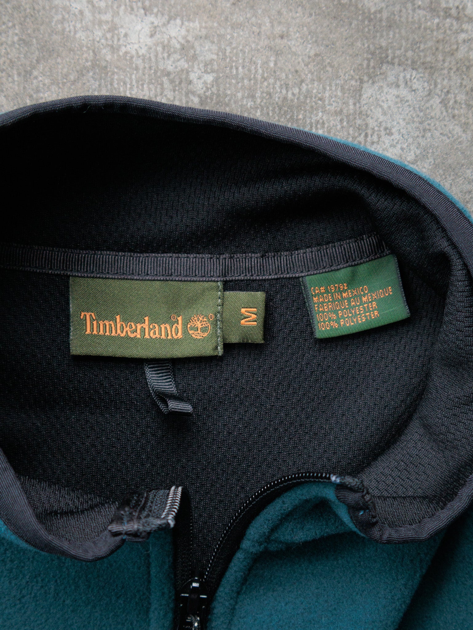 Vintage 00s Teal Timberland Quarter Zip Fleece Sweatshirt (M)