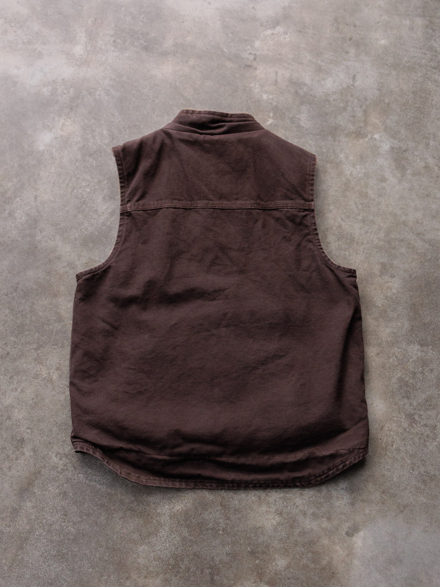 Vintage Brown Carhartt Sherpa-Lined Vest (M)