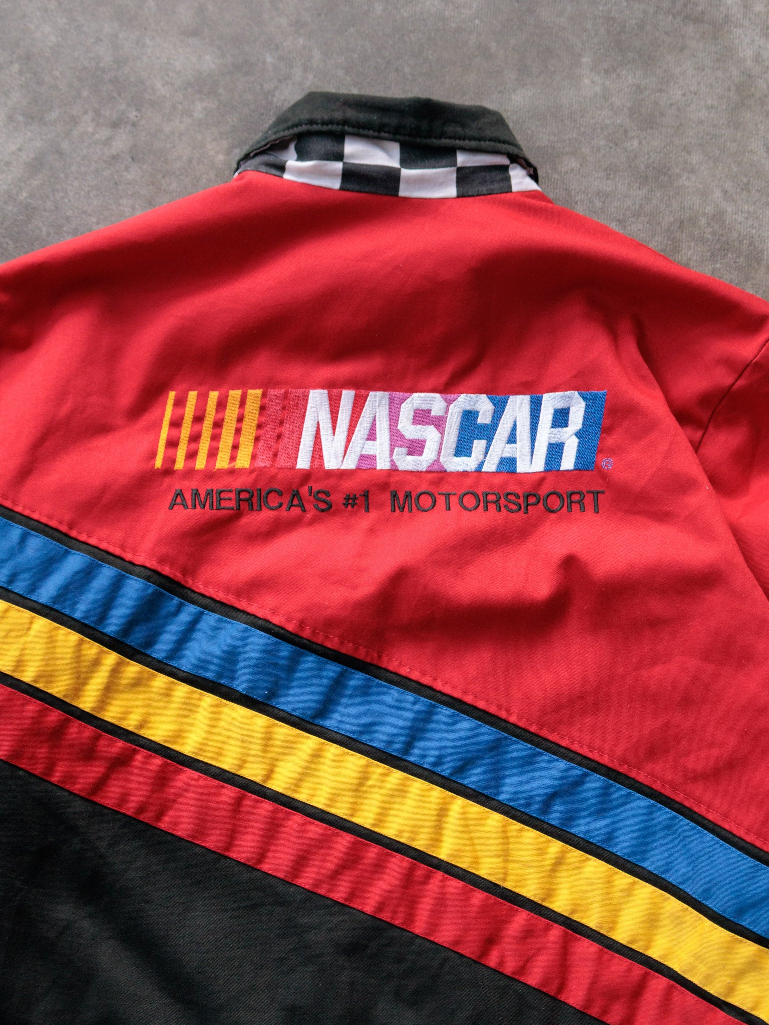 Vintage 90s Red NASCAR Colourblock Jacket (L)