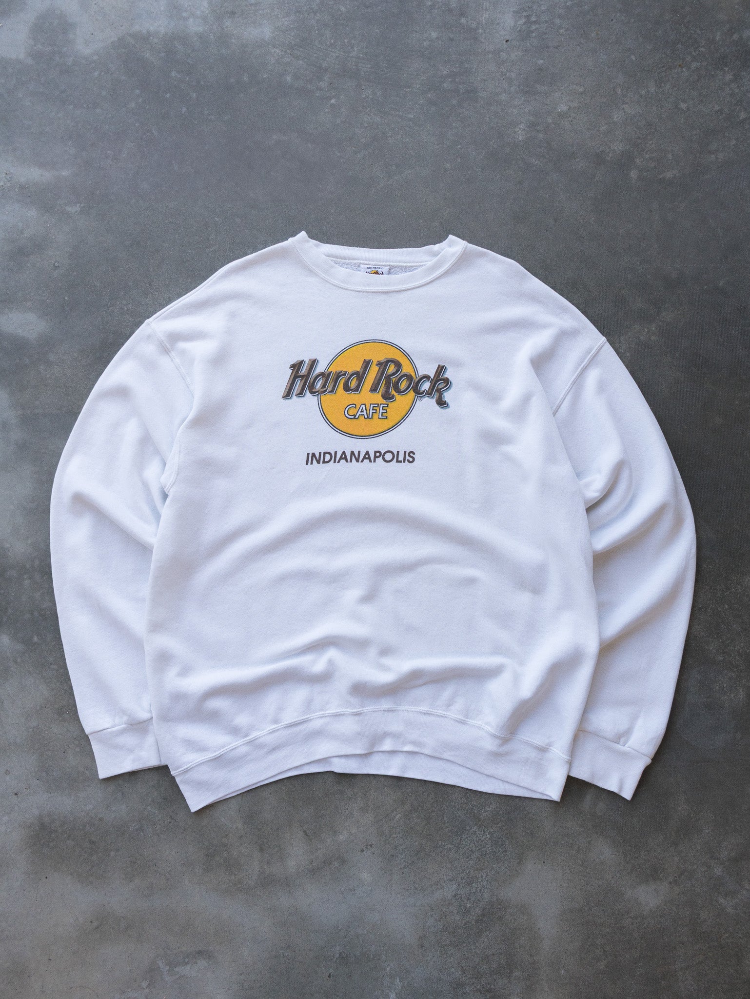 Vintage White Hard Rock Cafe Indianapolis Sweatshirt (XL)