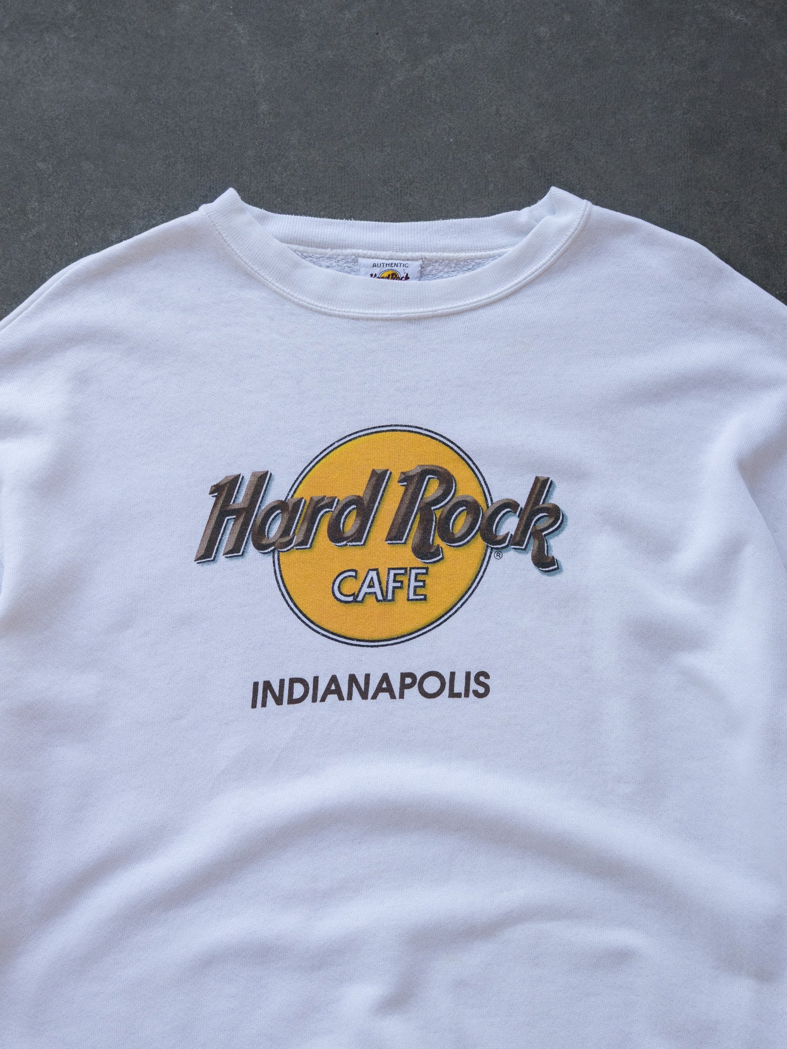 Vintage White Hard Rock Cafe Indianapolis Sweatshirt (XL)