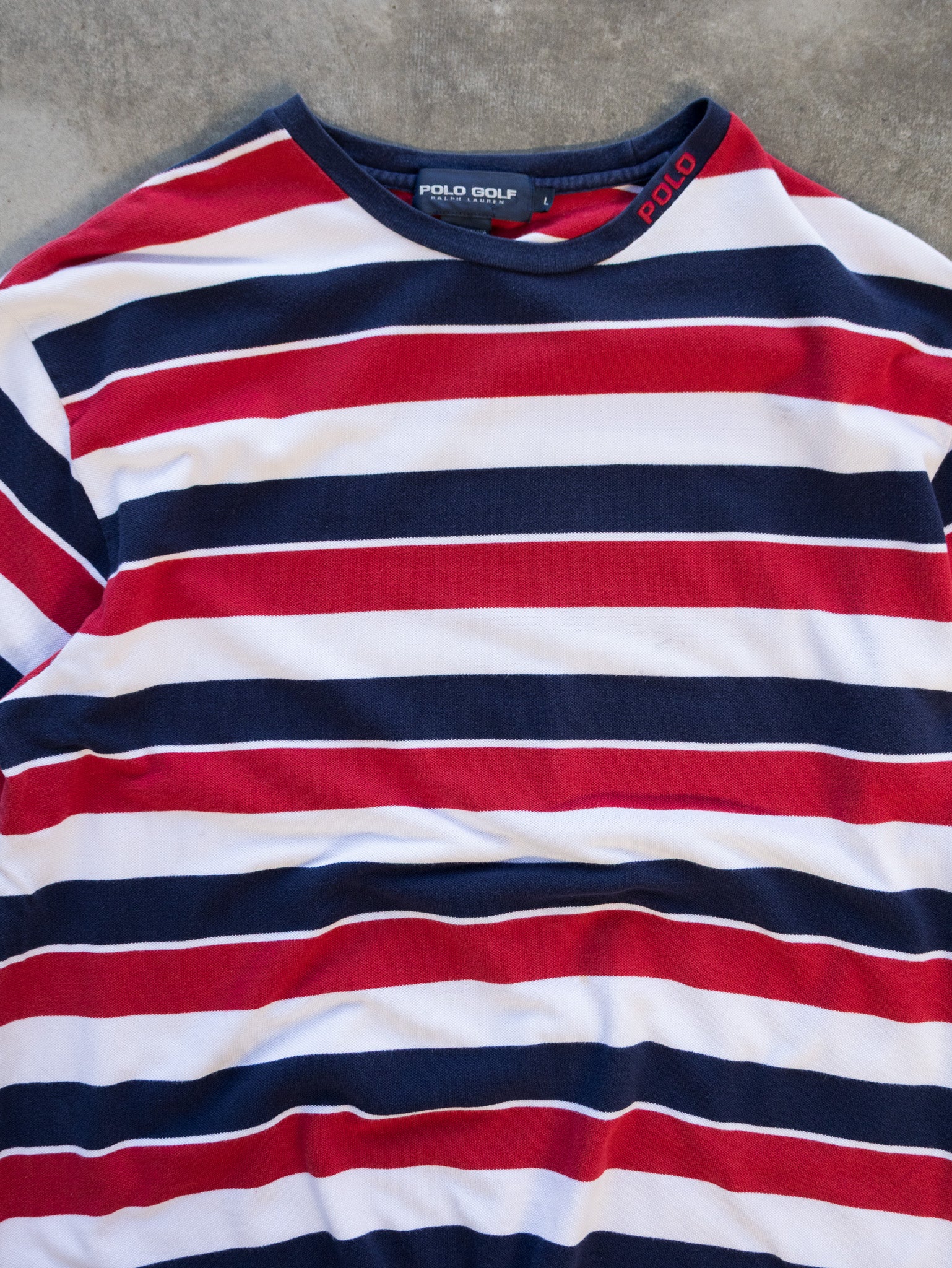 Vintage Ralph Lauren Polo Golf Stripe Tee (L)