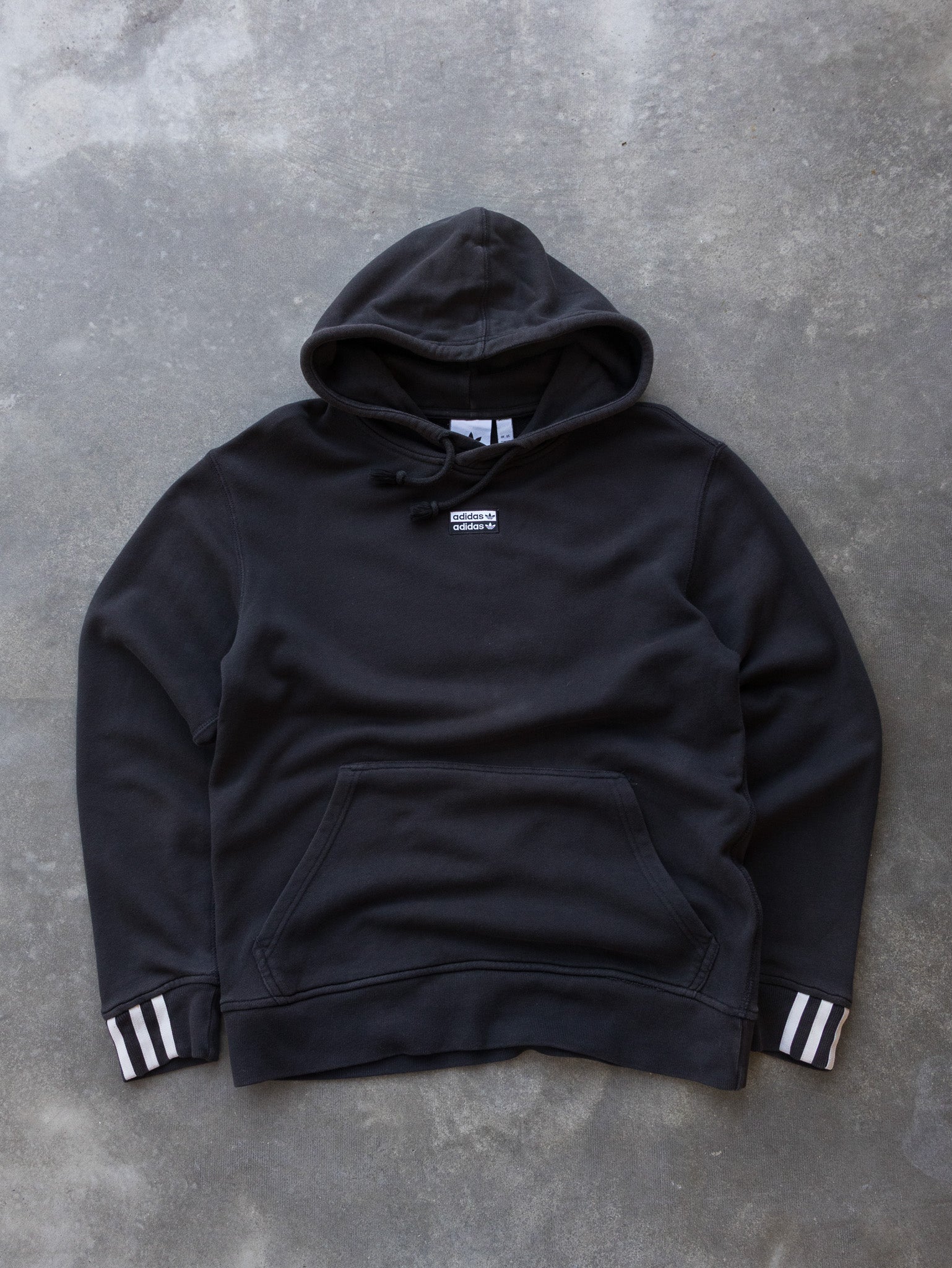Vintage Black Adidas Trefoil Hoodie (M)